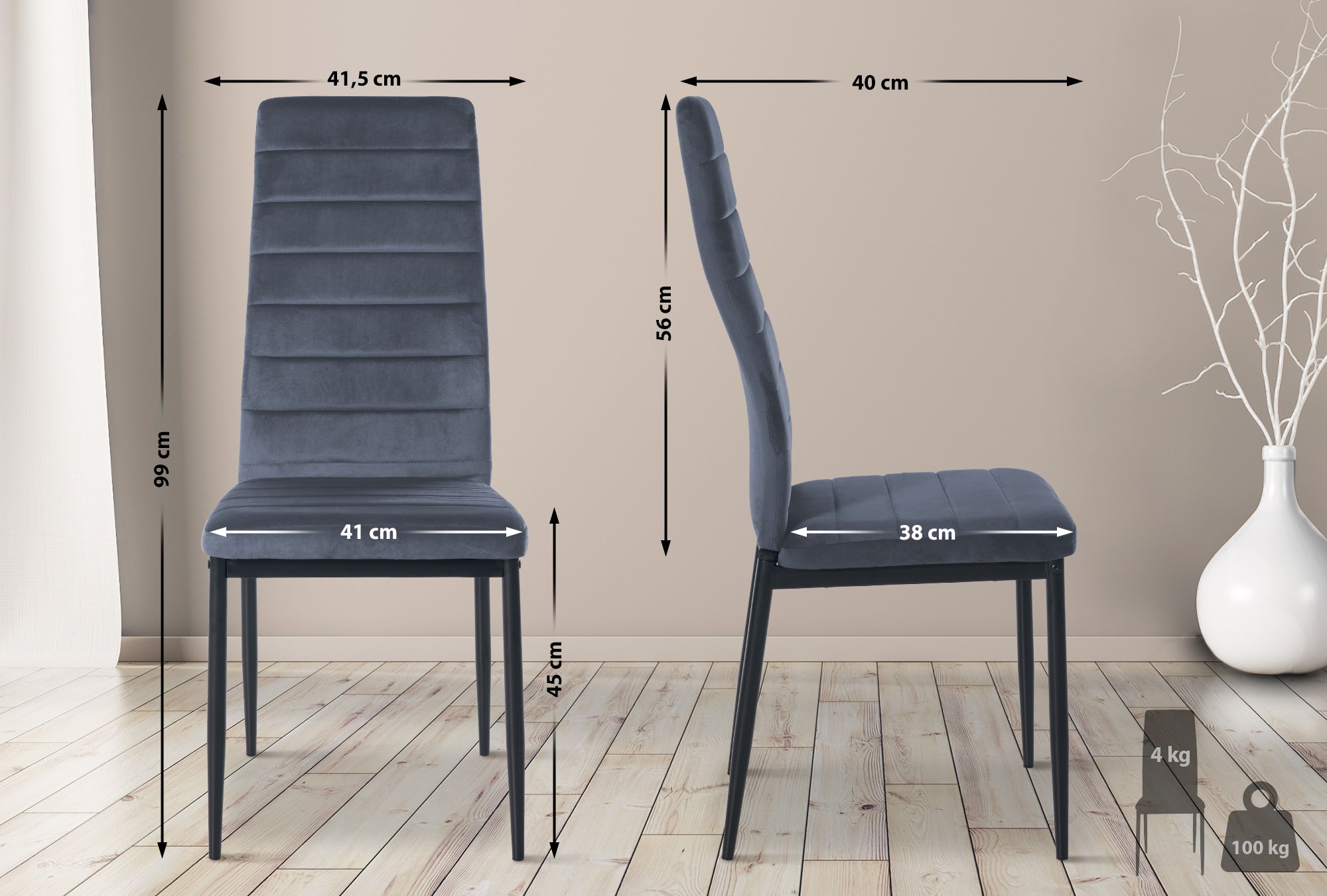 6er Set Esszimmerstühle Mayfair