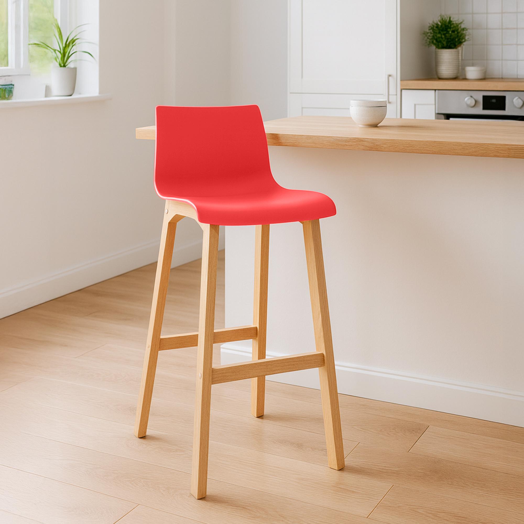 2er Set Barhocker Hover Kunststoff Vierfußgestell Natura