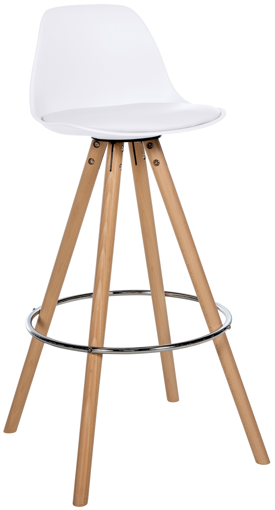 Barhocker Corbin Kunstleder Rund weiß natura