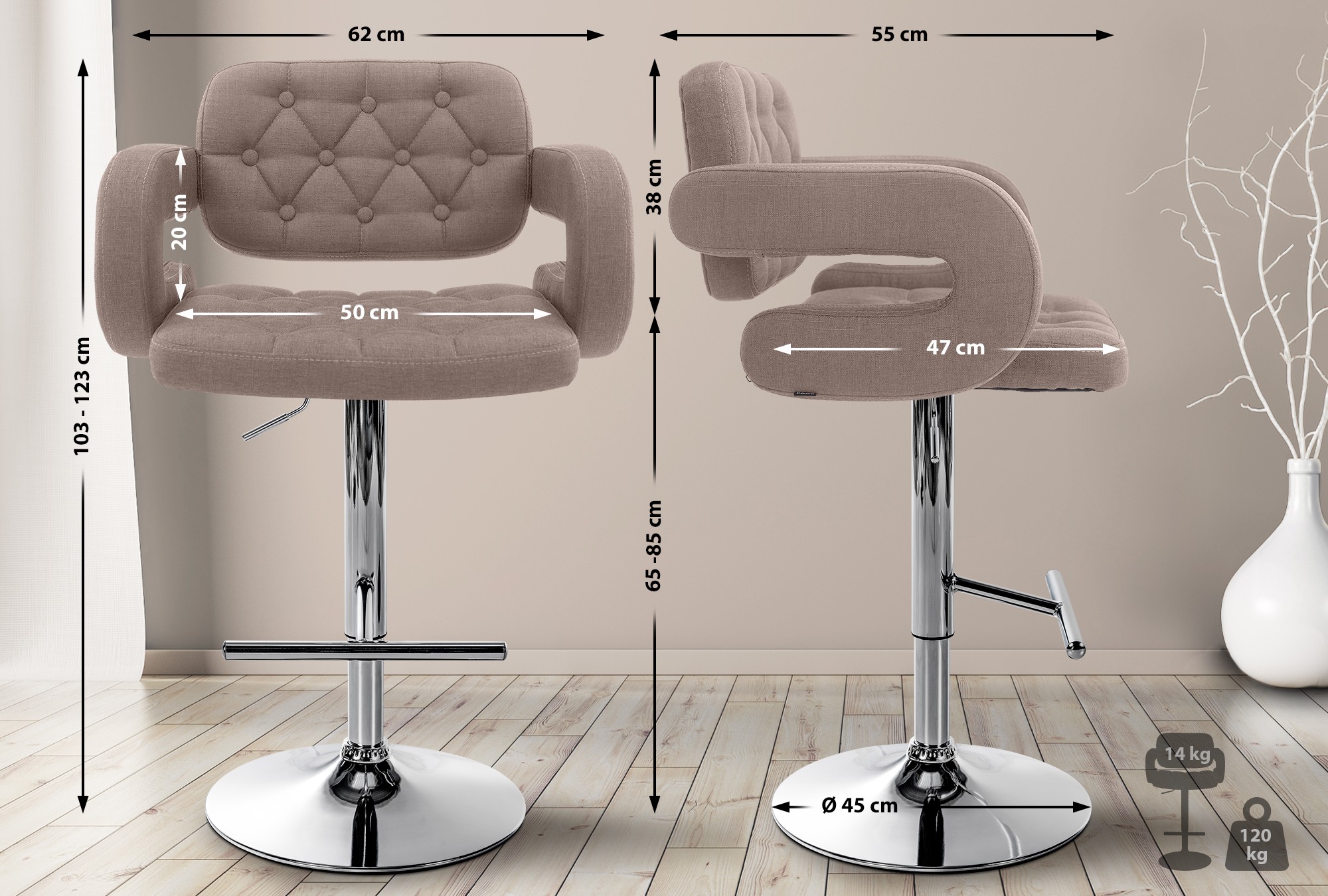 Barhocker Dublin Stoff