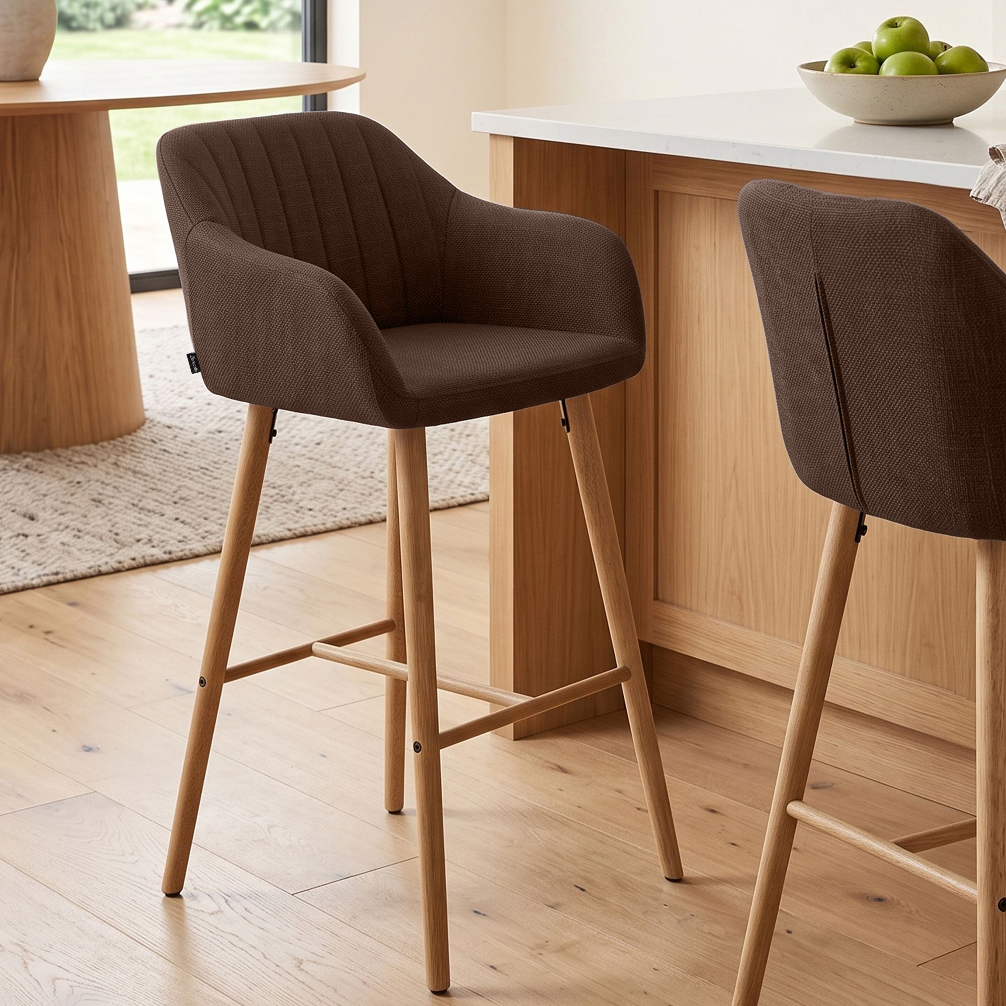 Barhocker Ando Stoff braun