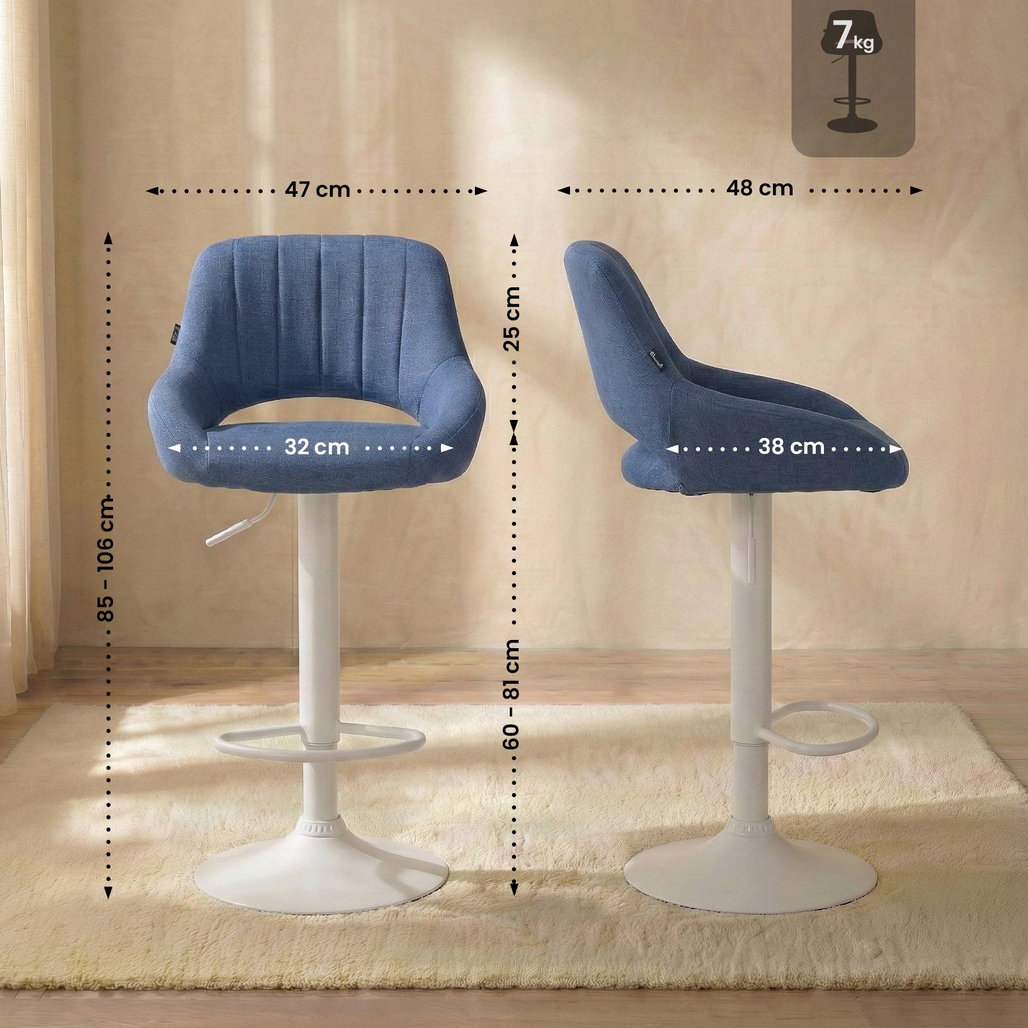 2er Set Barhocker Milet Stoff