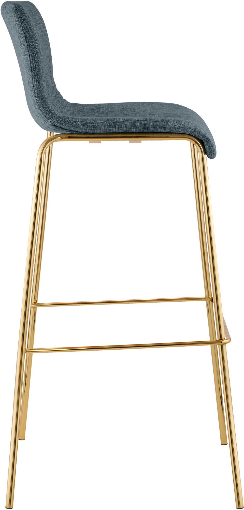 2er Set Barhocker Hover Stoff Vierfußgestell Gold