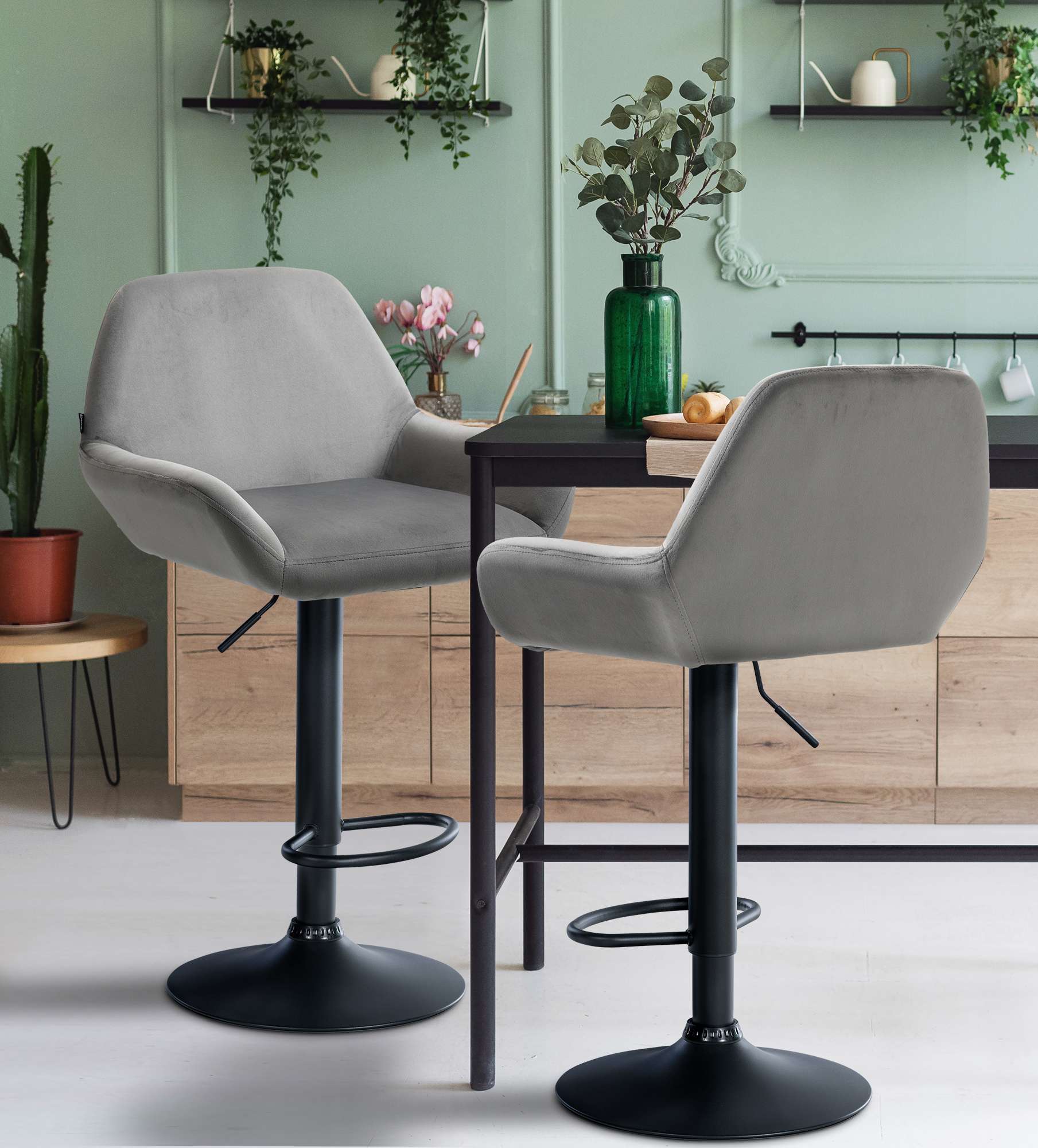 2er Set Barhocker Braga Samt