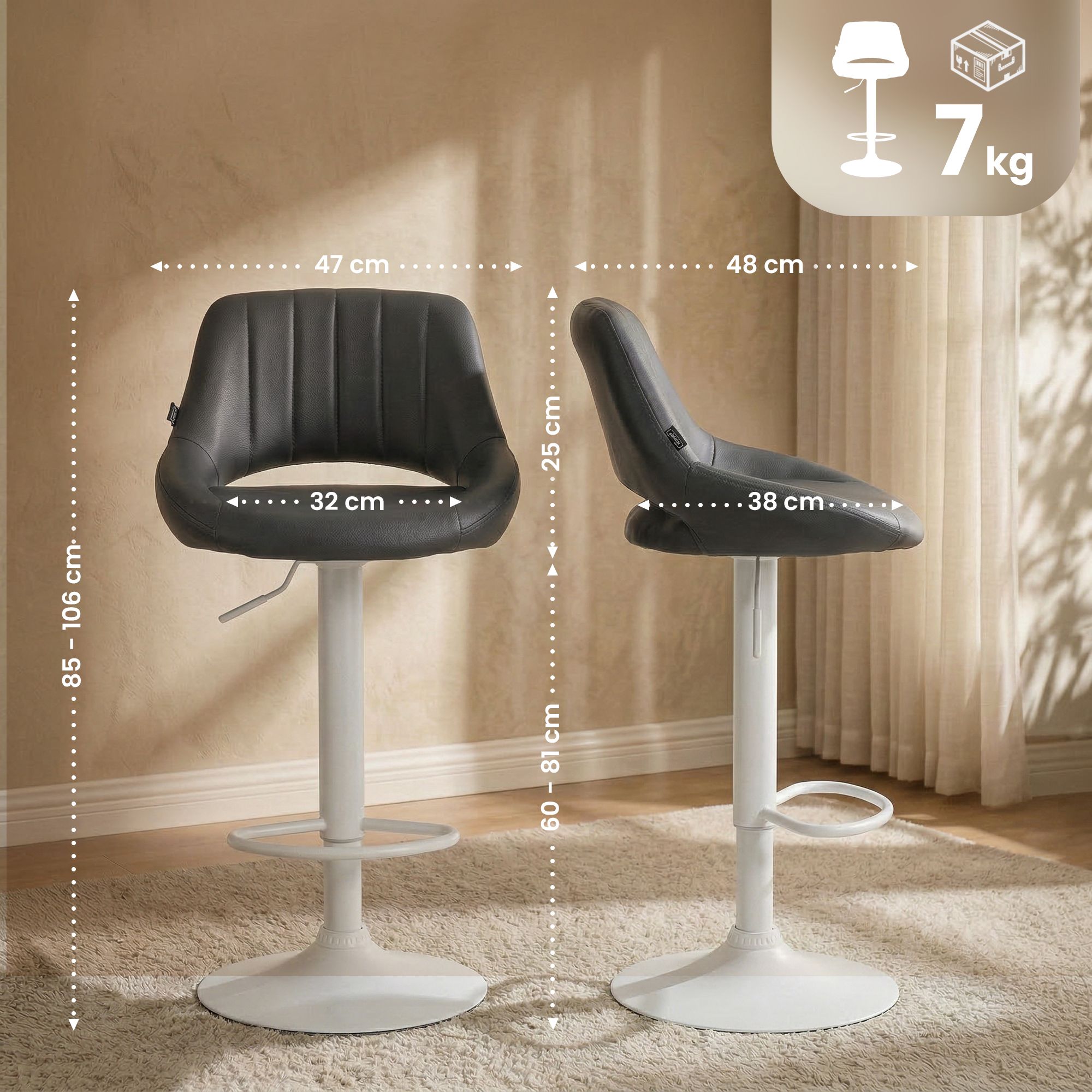 2er Set Barhocker Milet Kunstleder