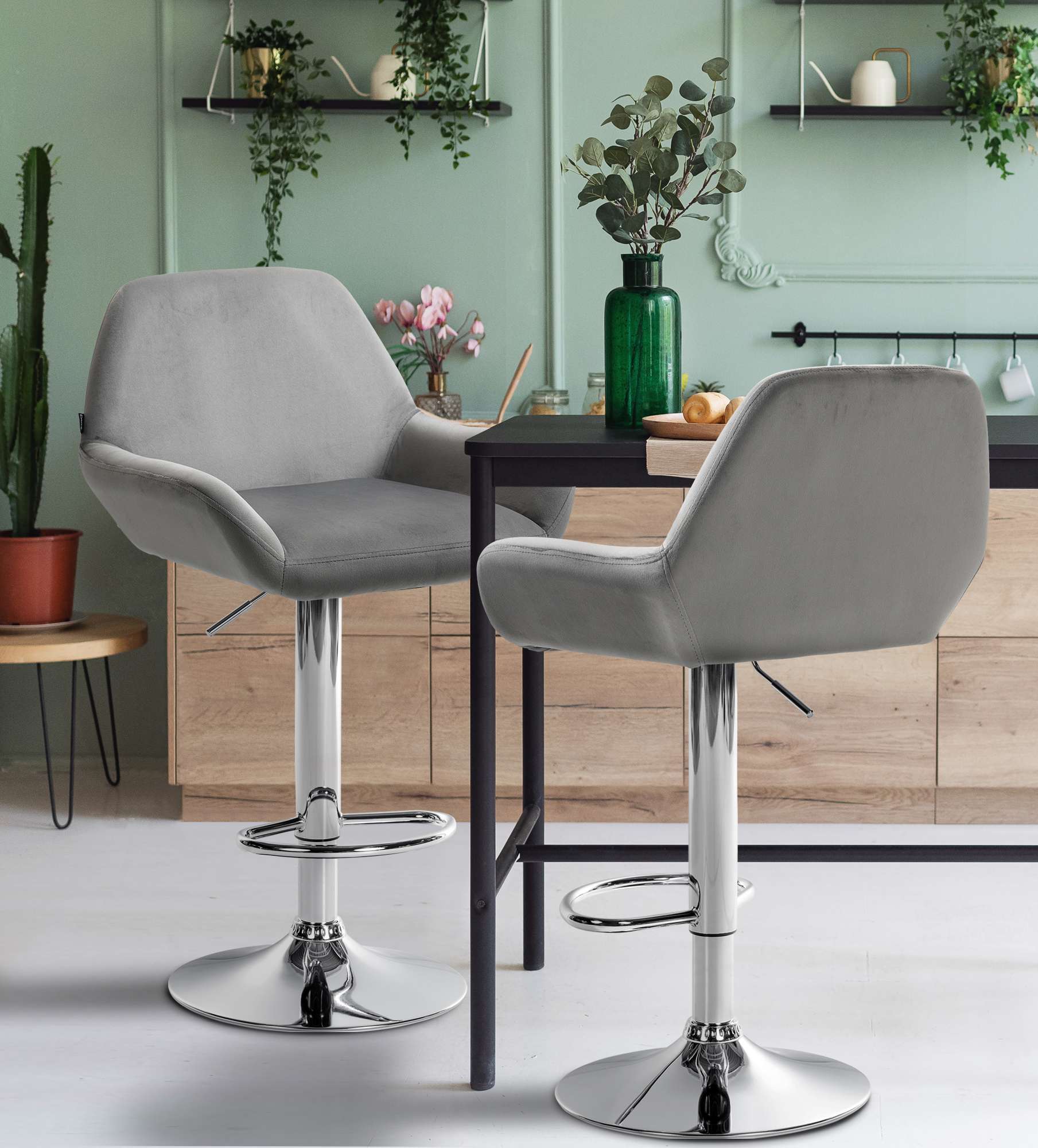 2er Set Barhocker Braga Samt