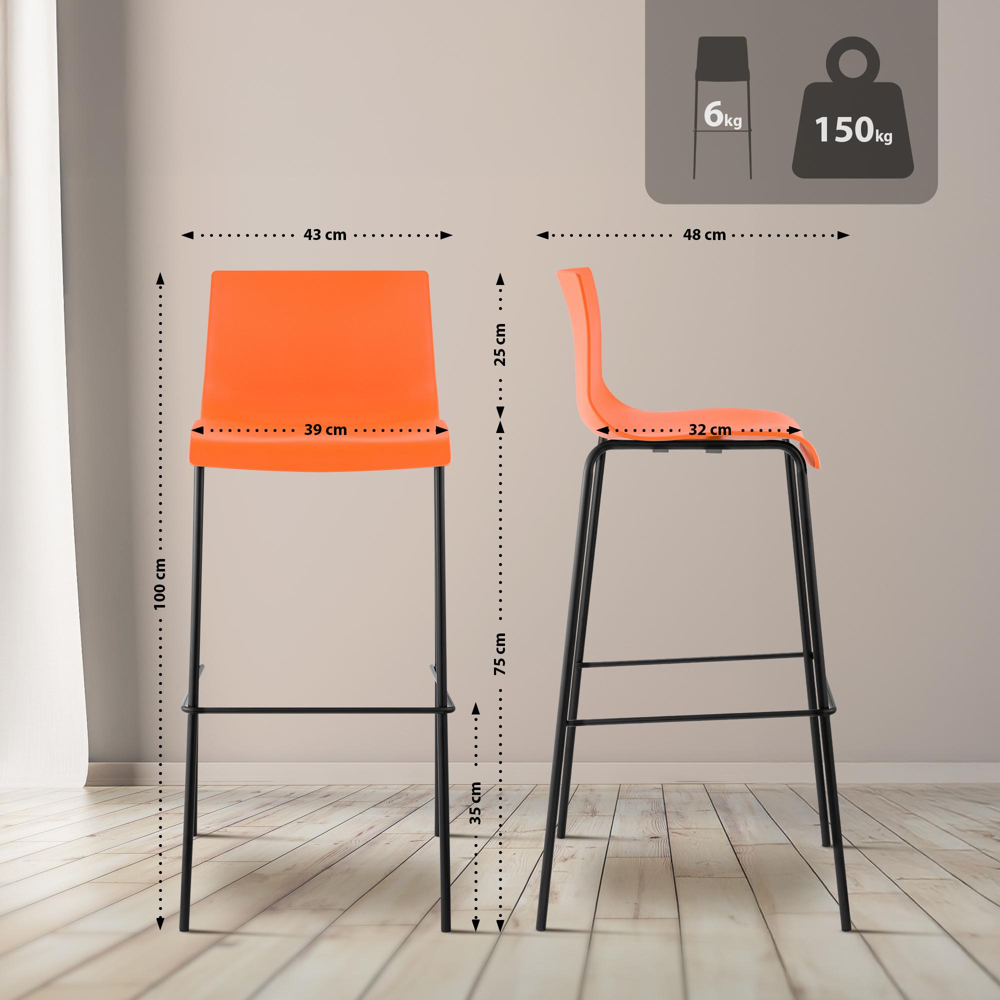 Barhocker Hover Kunststoff 4-Fuß Gestell