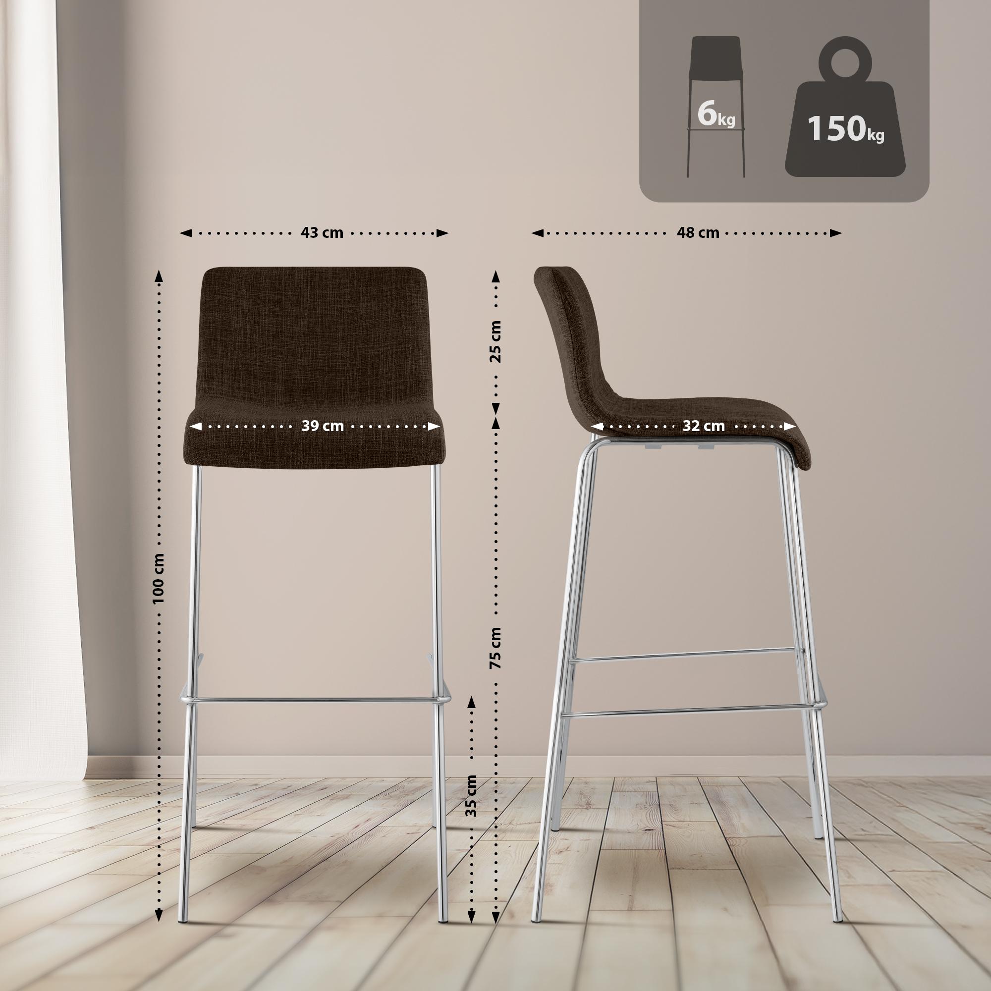 Barhocker Hover Stoff Vierfußgestell