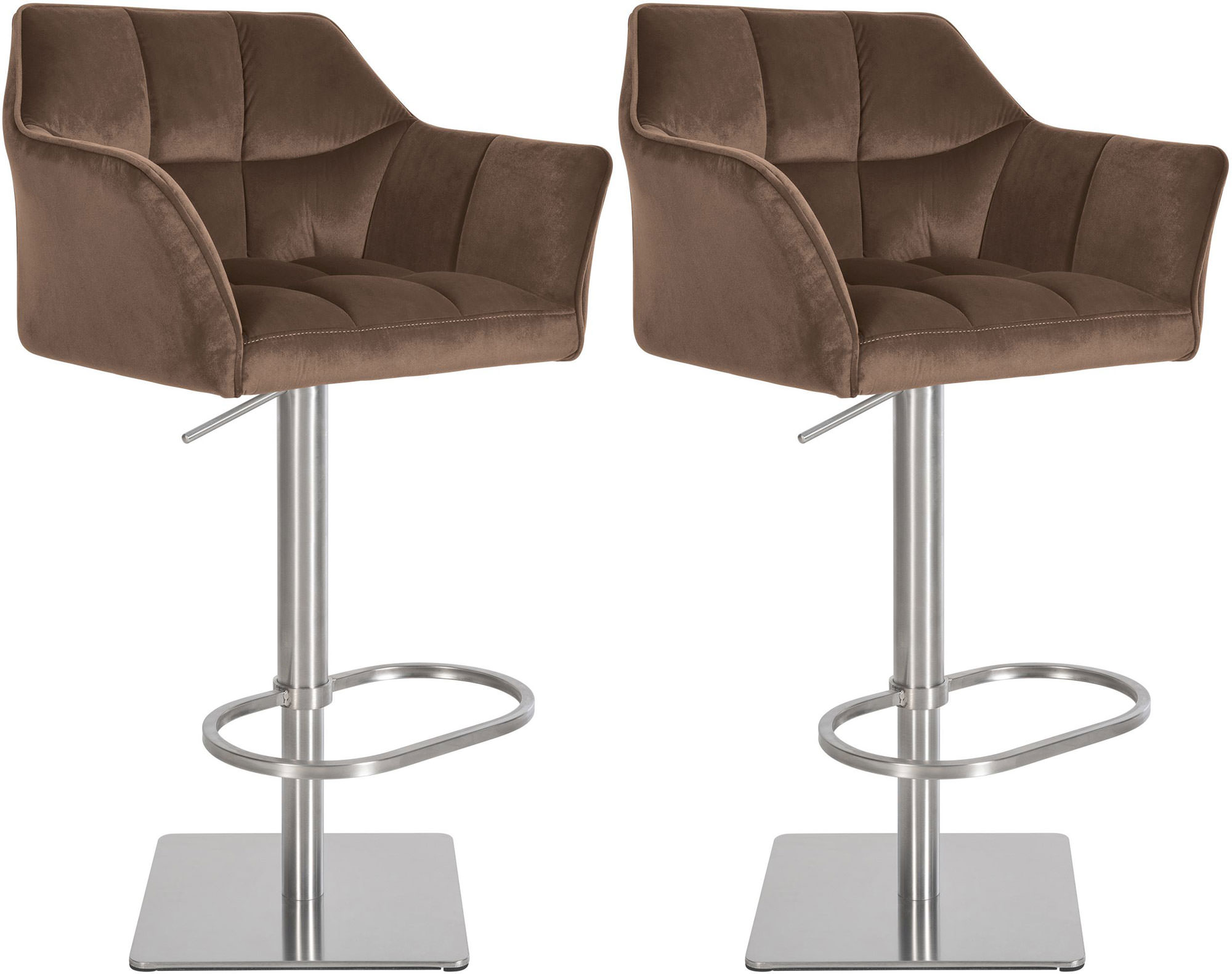 2er Set Barhocker Damaso Samtbezug