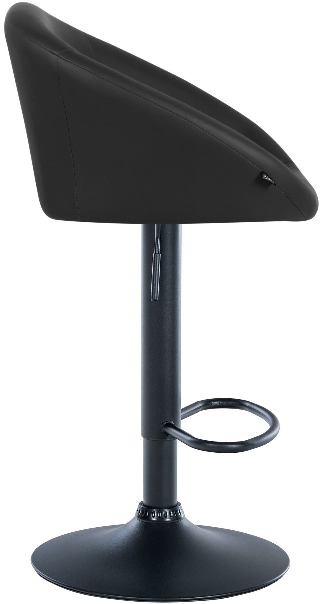 Barhocker Davie Kunstleder Metall matt schwarz schwarz