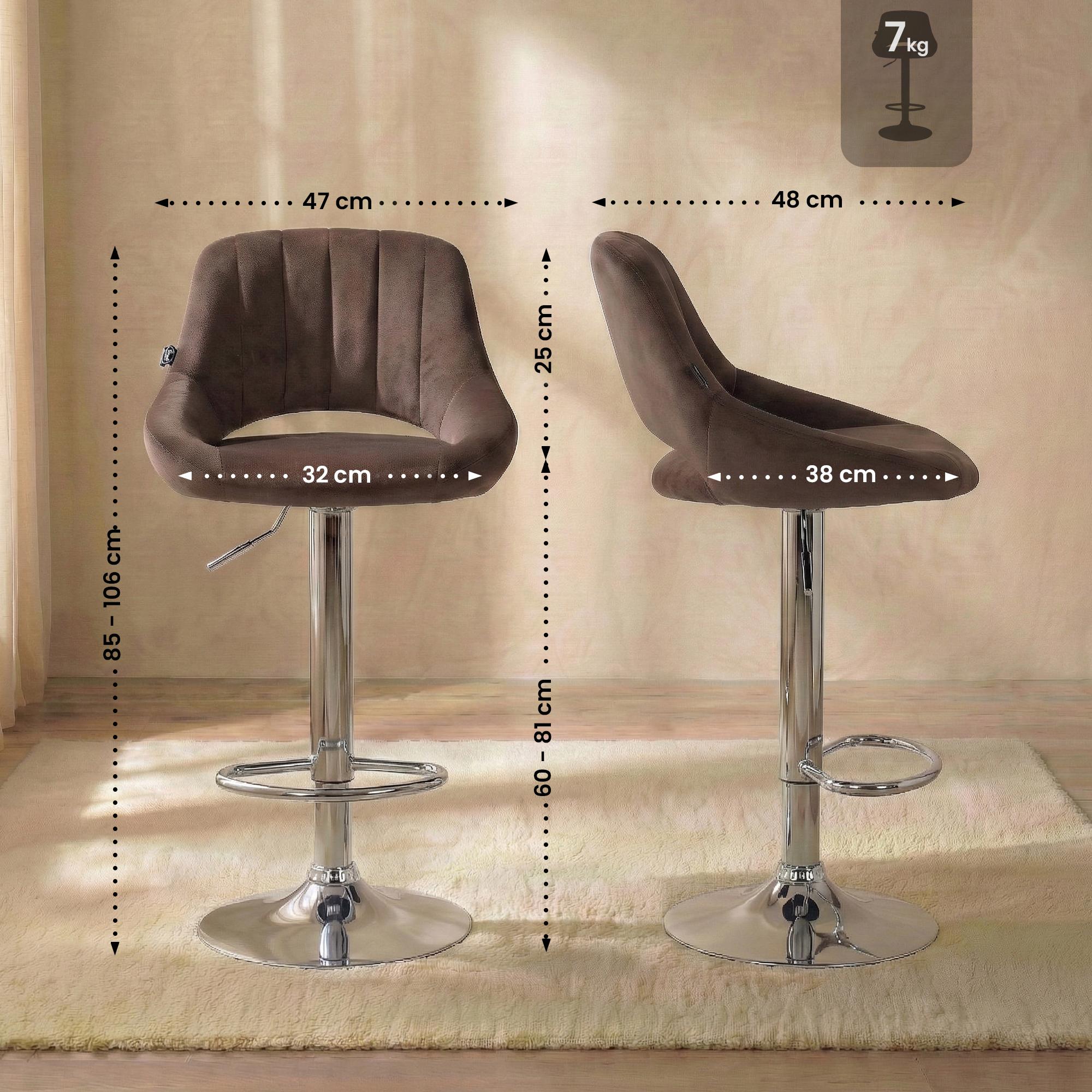 2er Set Barhocker Milet Samt