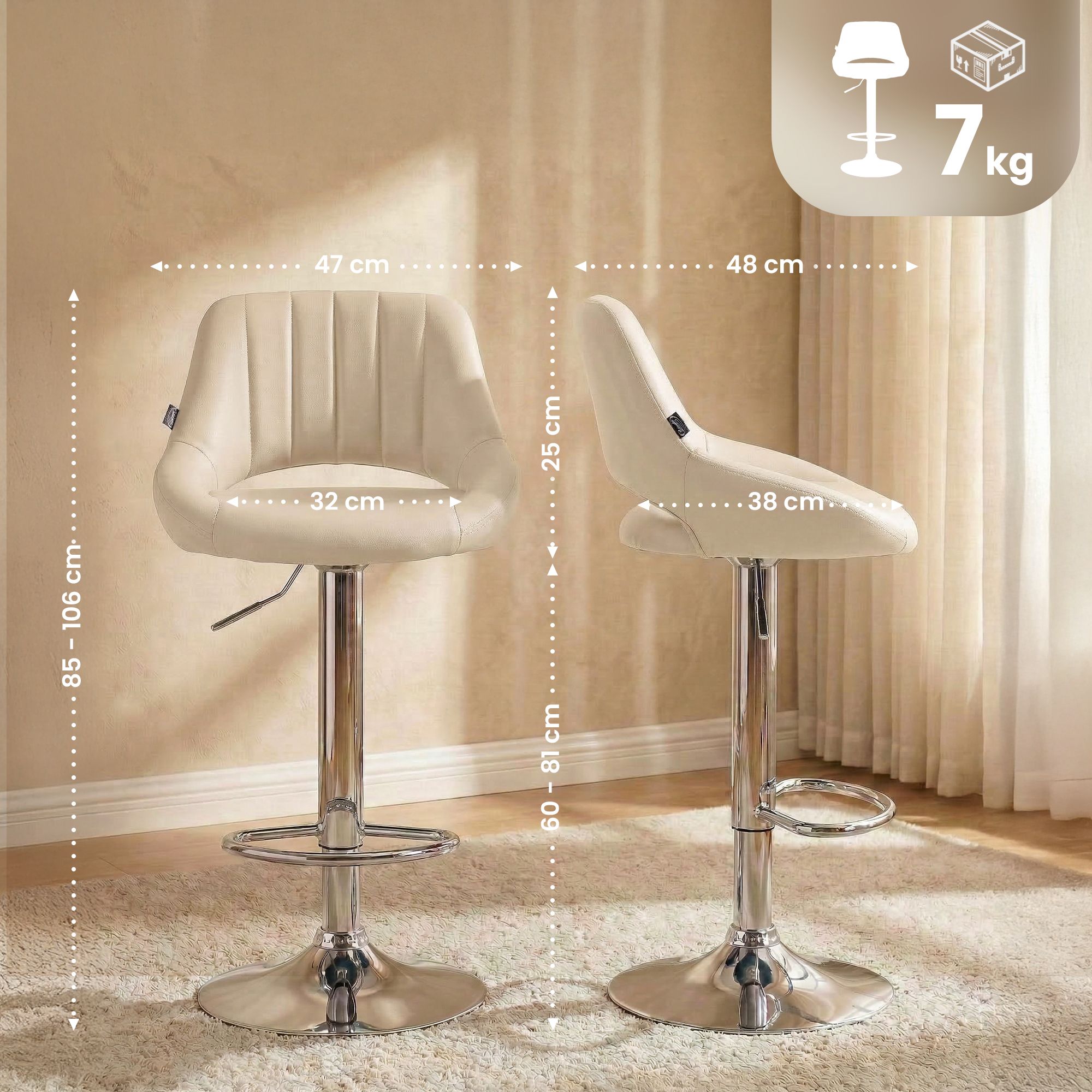 2er Set Barhocker Milet Kunstleder