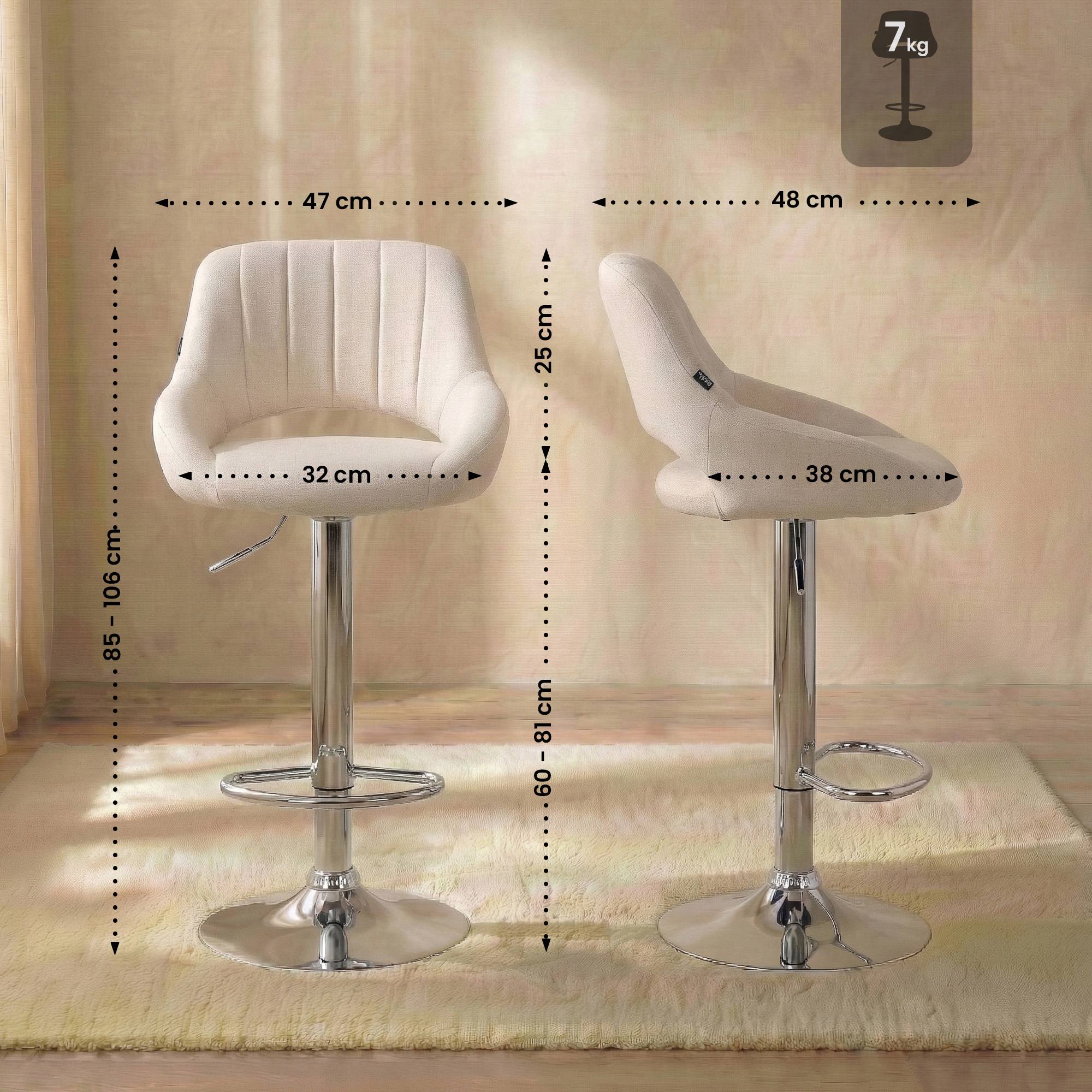 2er Set Barhocker Milet Stoff