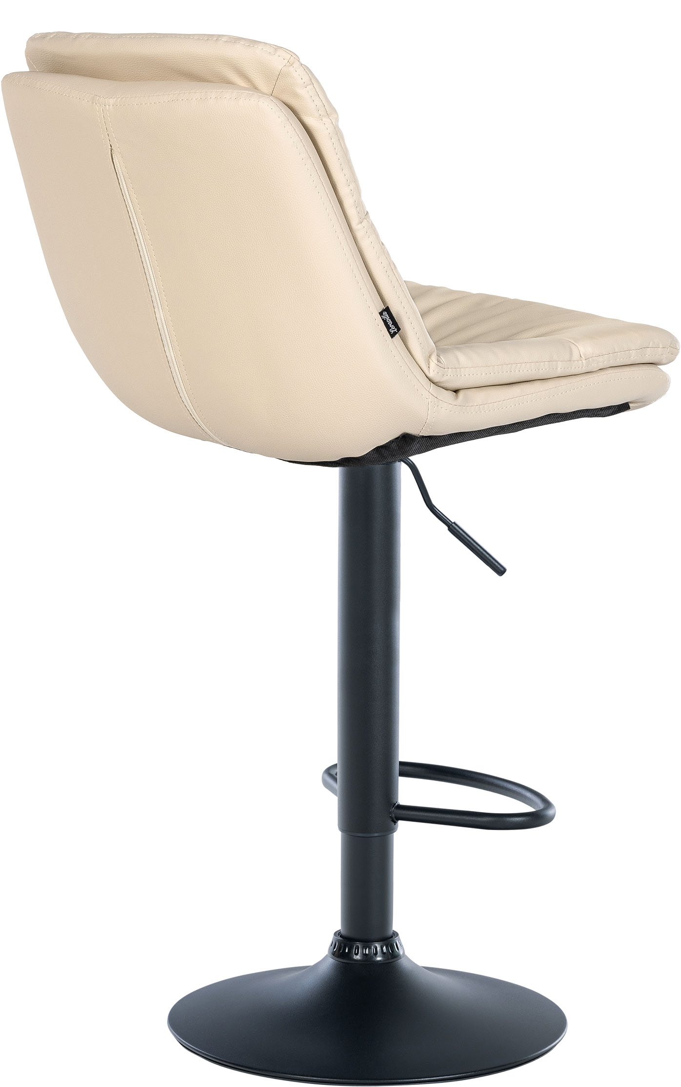 Barhocker Laurel Kunstleder Metall matt schwarz creme