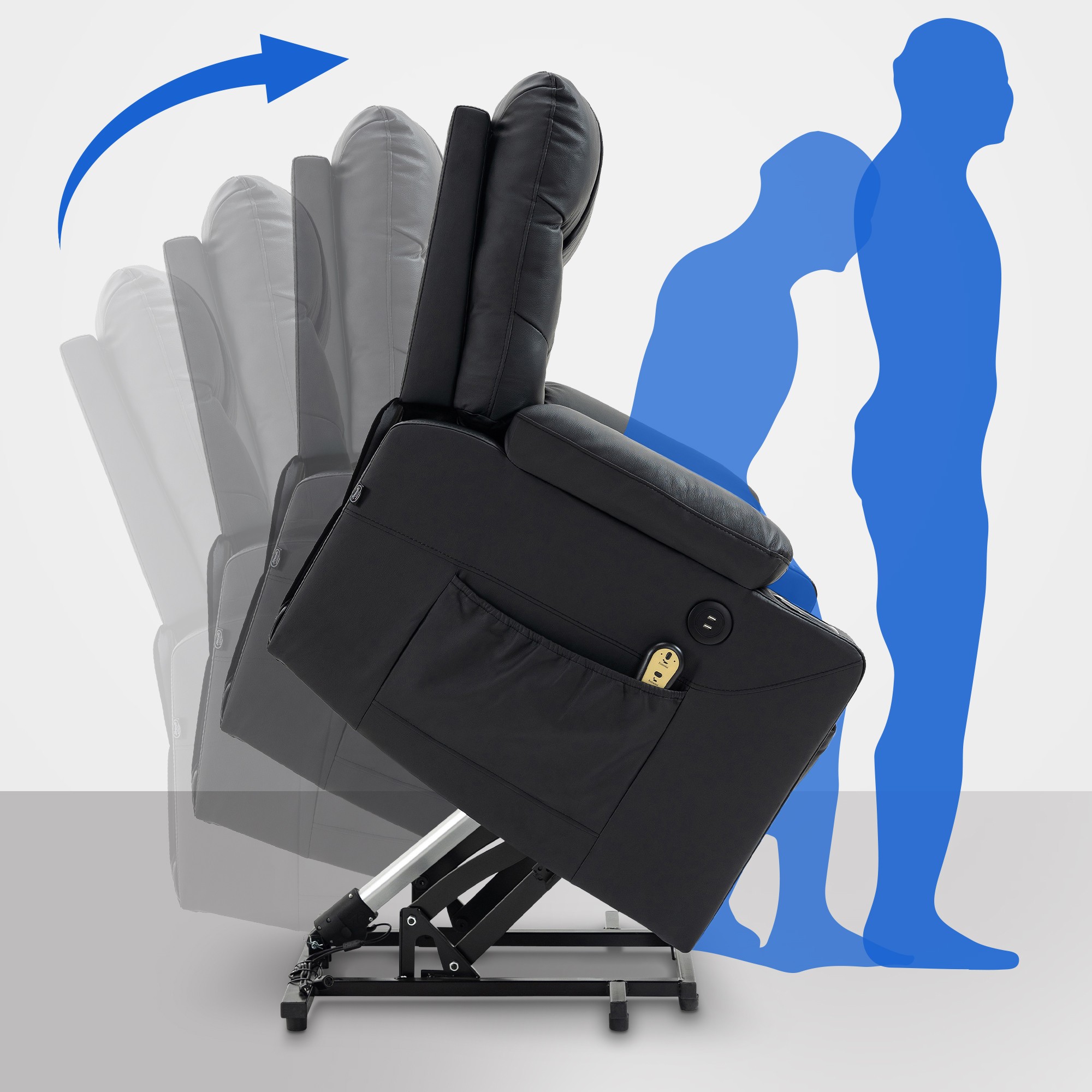 Sessel Andover schwarz Echtleder