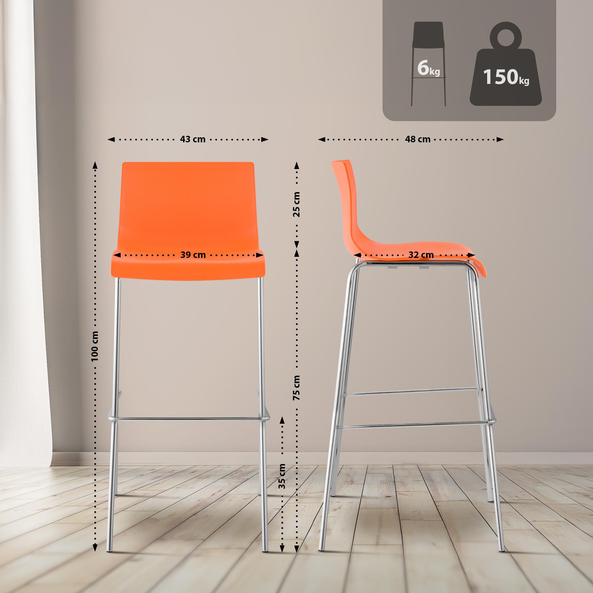 Barhocker Hover Kunststoff 4-Fuß Gestell