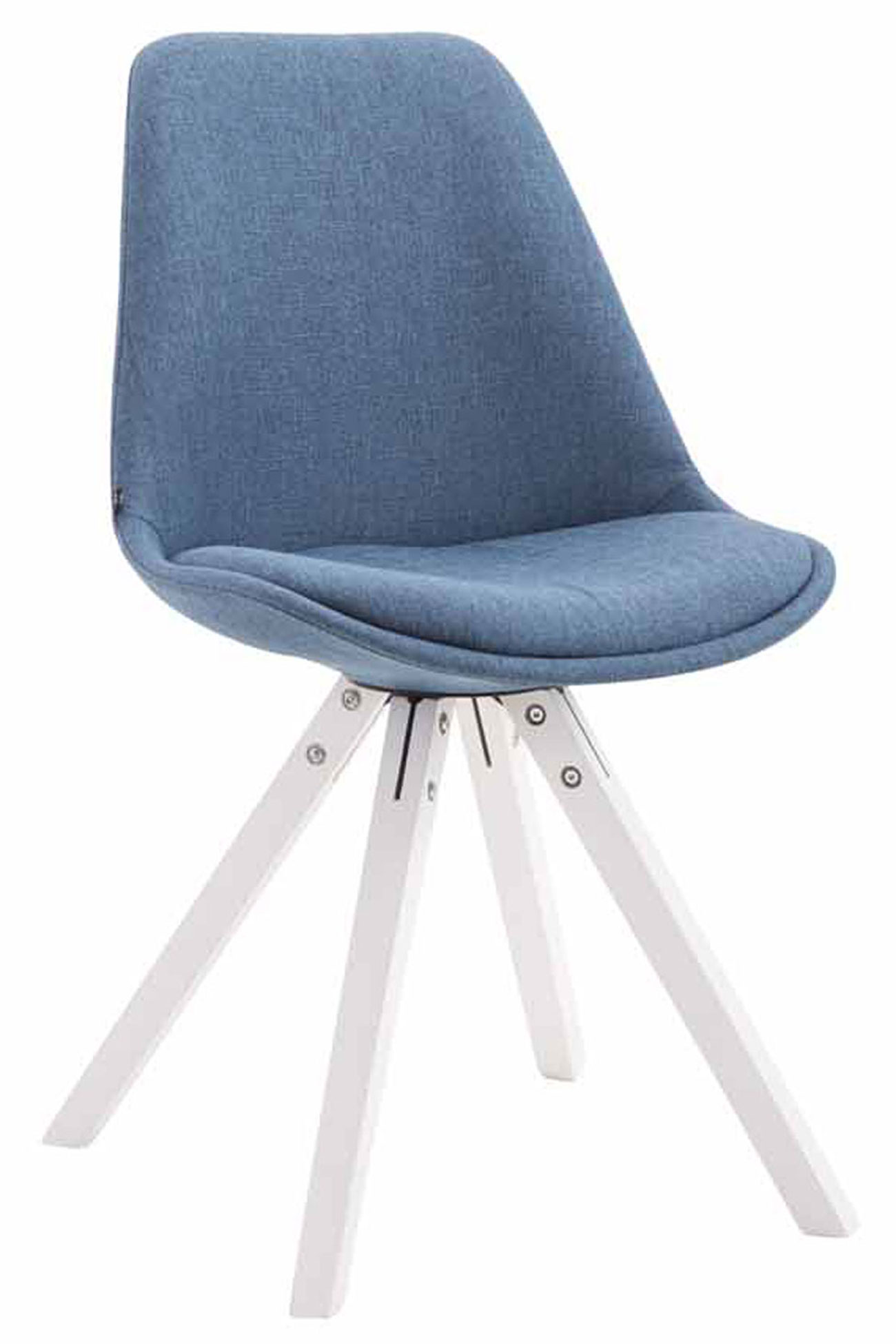4er Set Besucherstühle Toulouse Stoff Square blau weiß