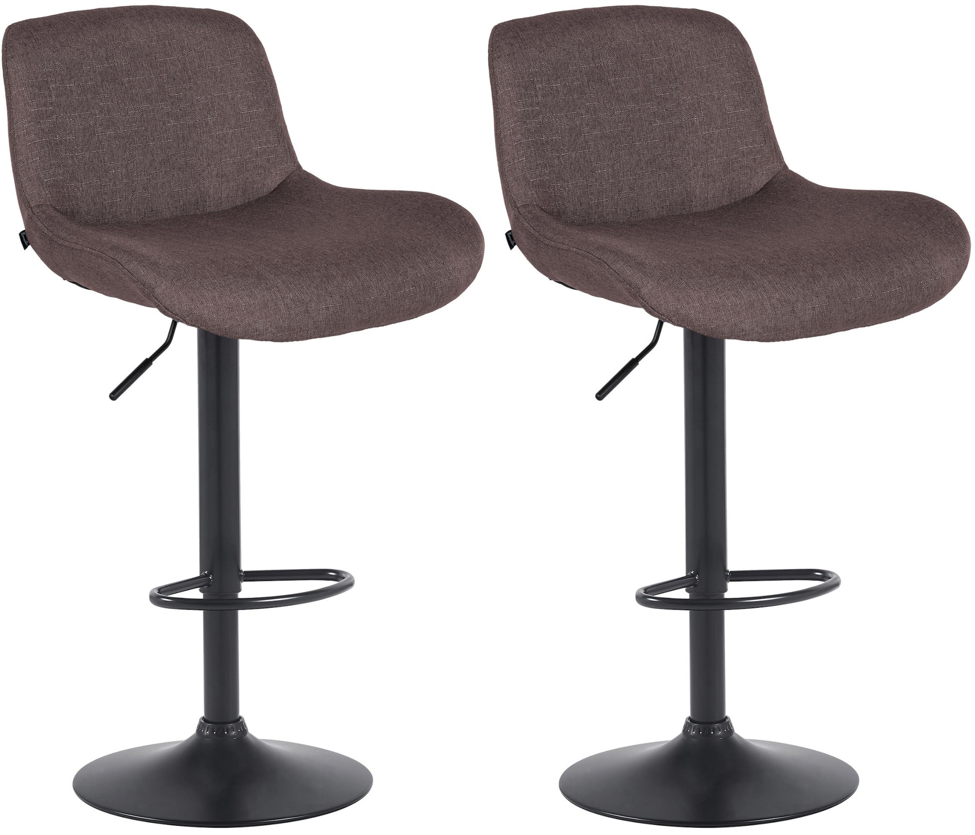 2er Set Barhocker Solon Schwarz dunkelbraun Stoff