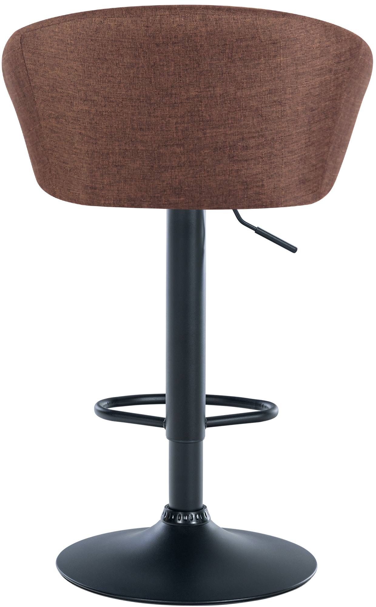 Barhocker Davie Stoff Metall matt schwarz braun