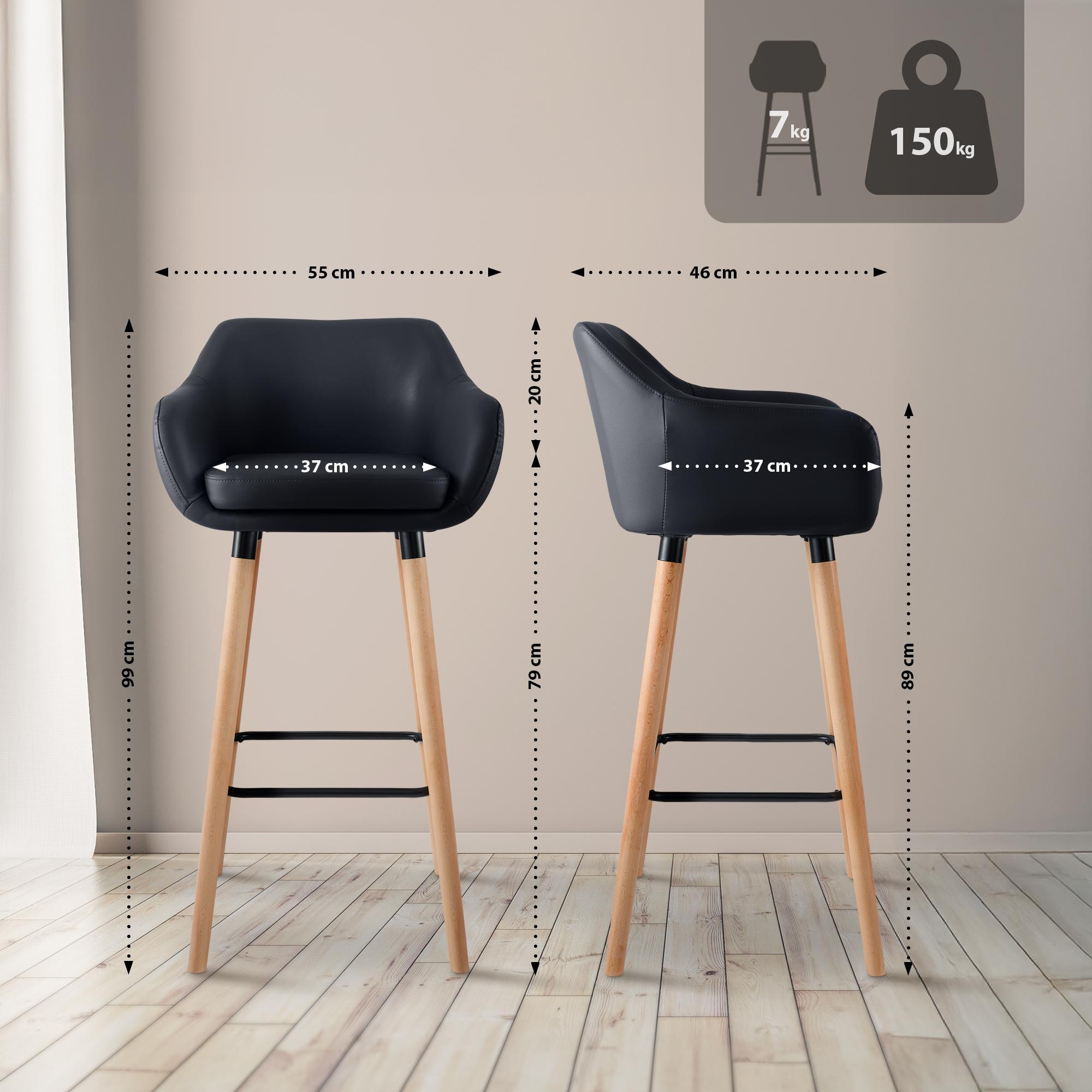 2er Set Barhocker Grant Kunstleder