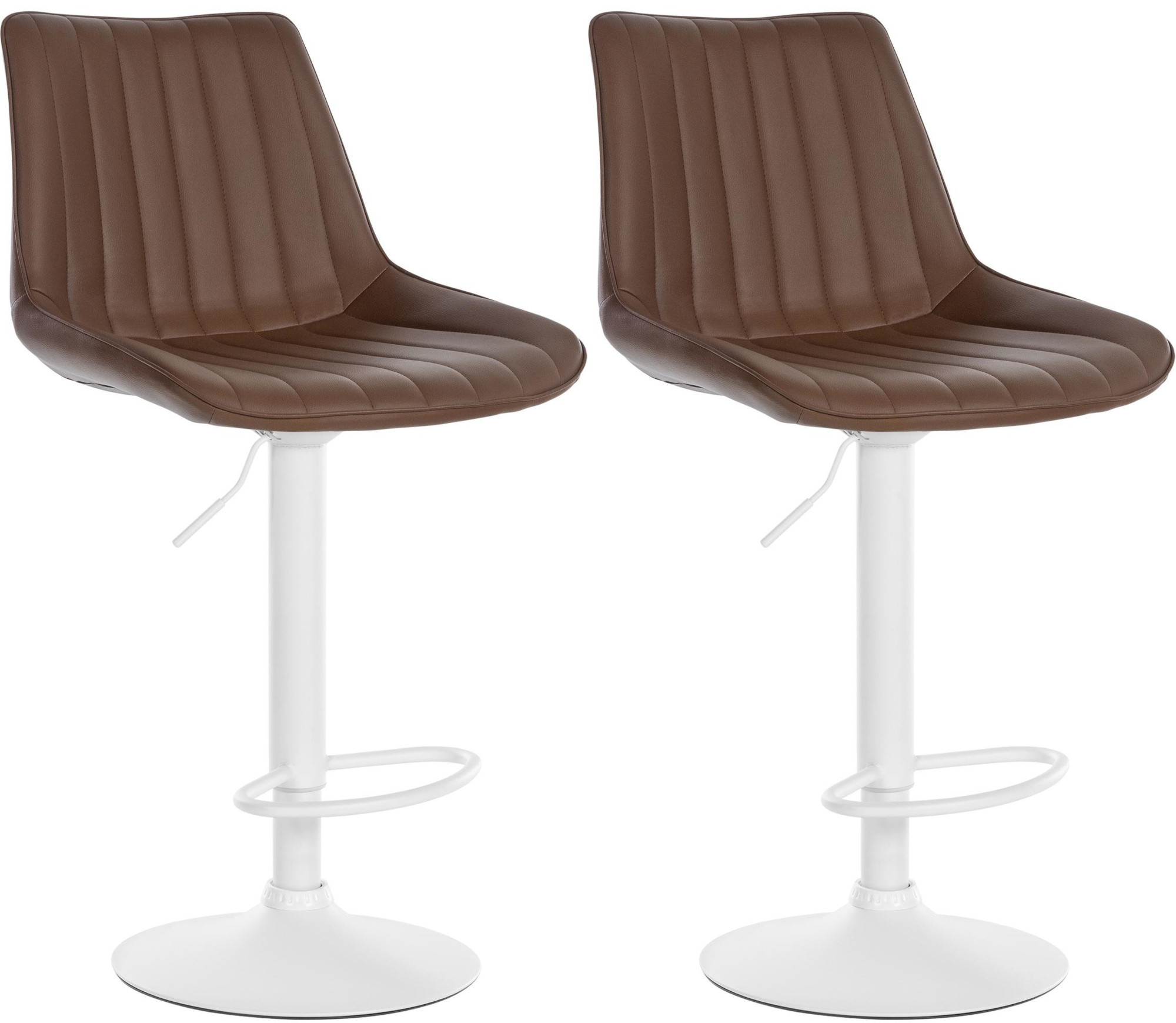 2er Set Barhocker Toni Kunstleder Metall matt weiss braun