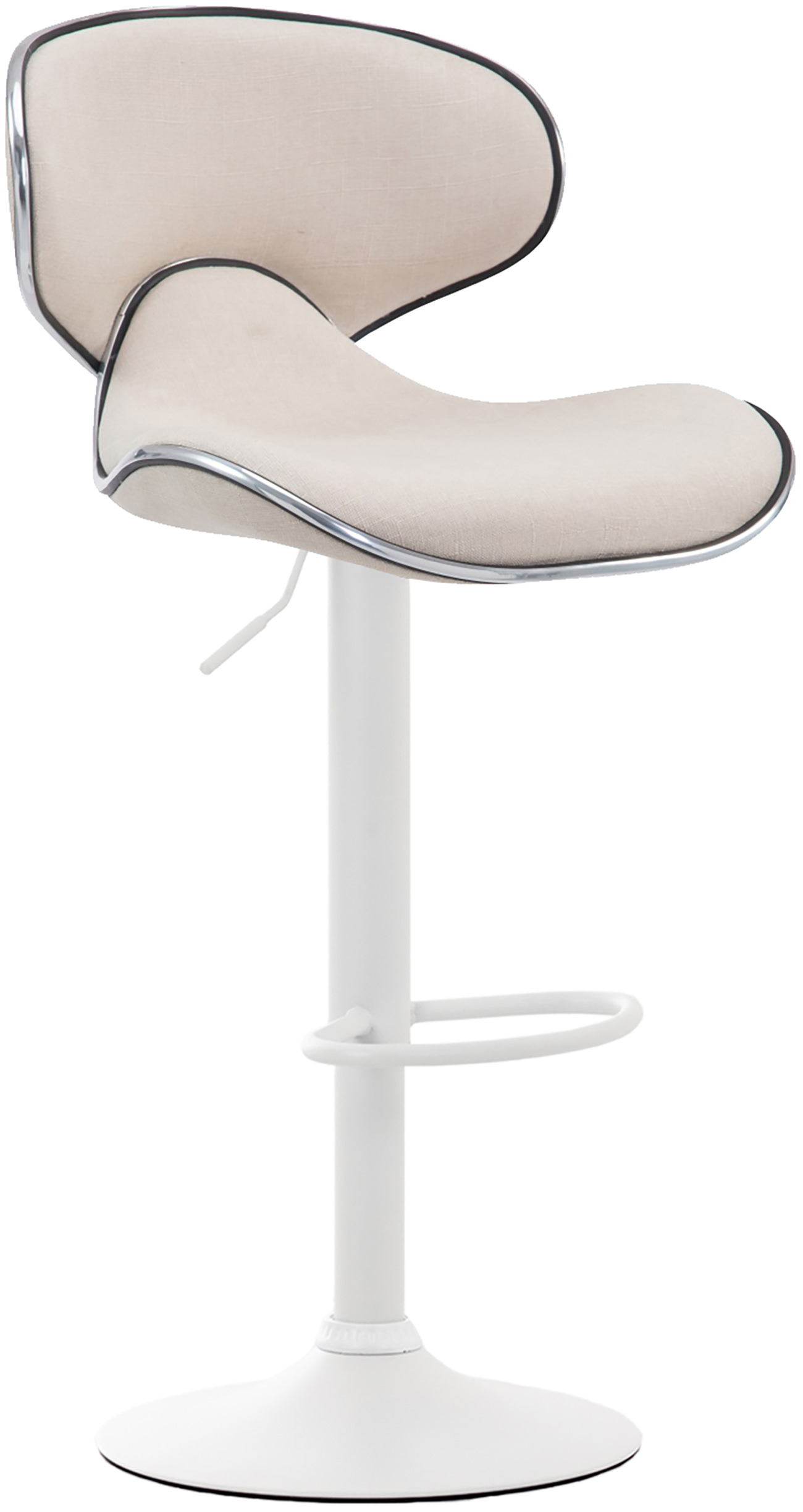 Barhocker Las Vegas V2 Stoff creme weiß