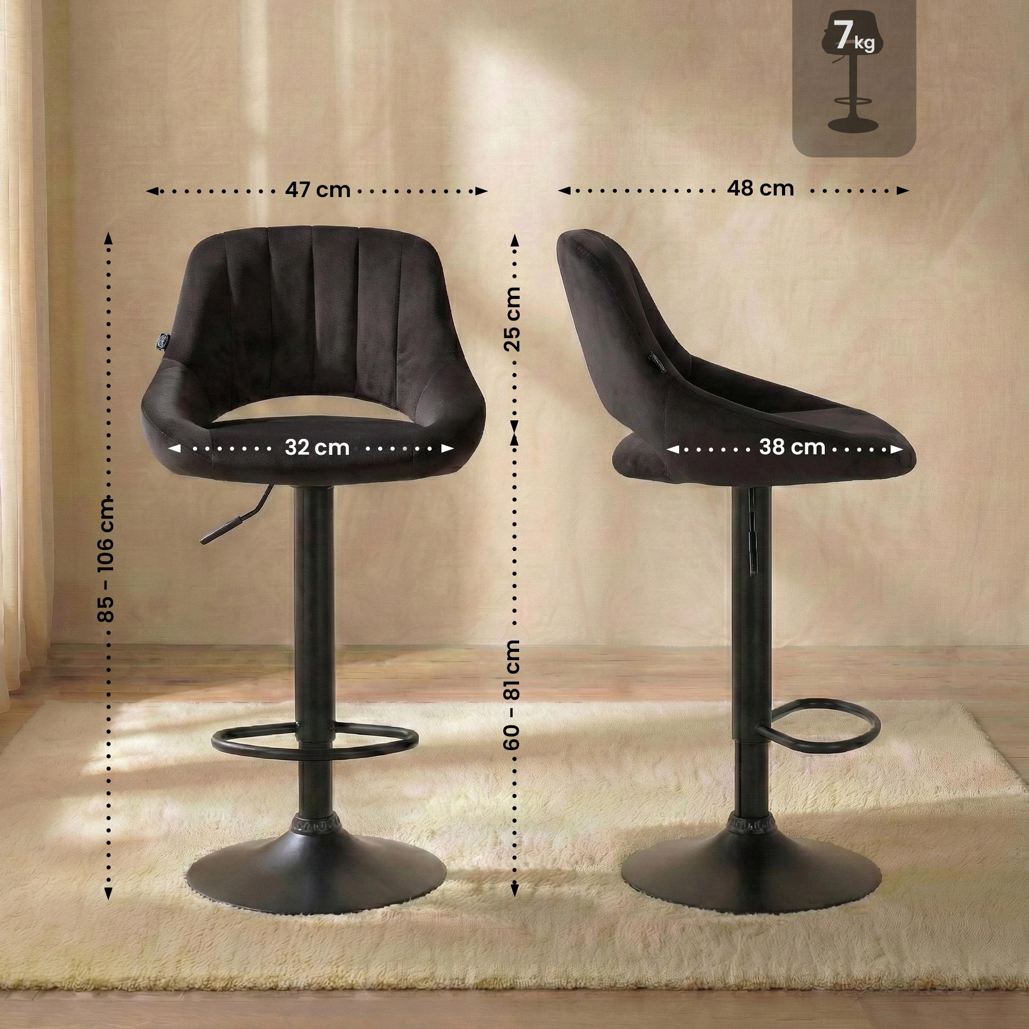 2er Set Barhocker Milet Samt