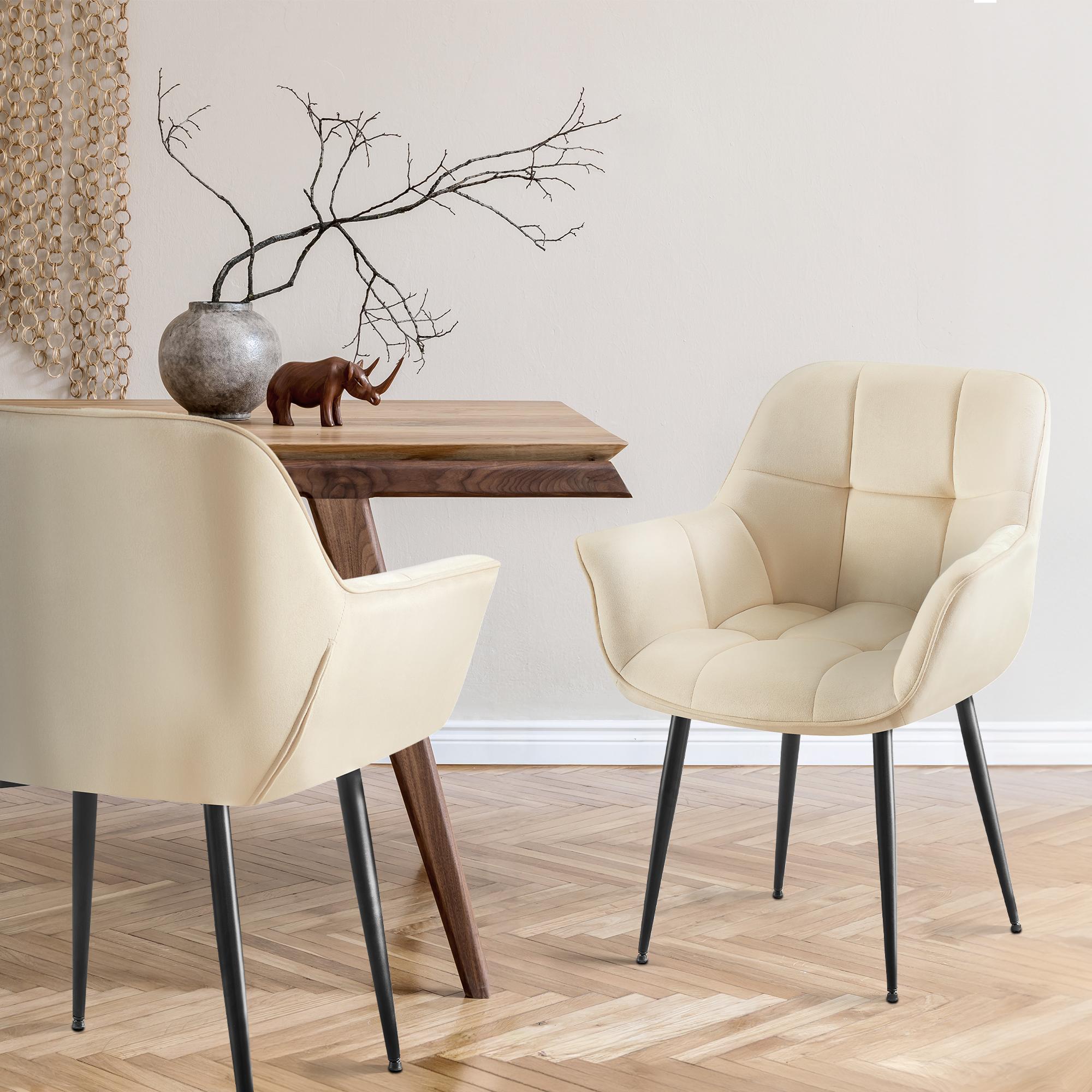 2er Set Esszimmerstuhl Roseville Samt