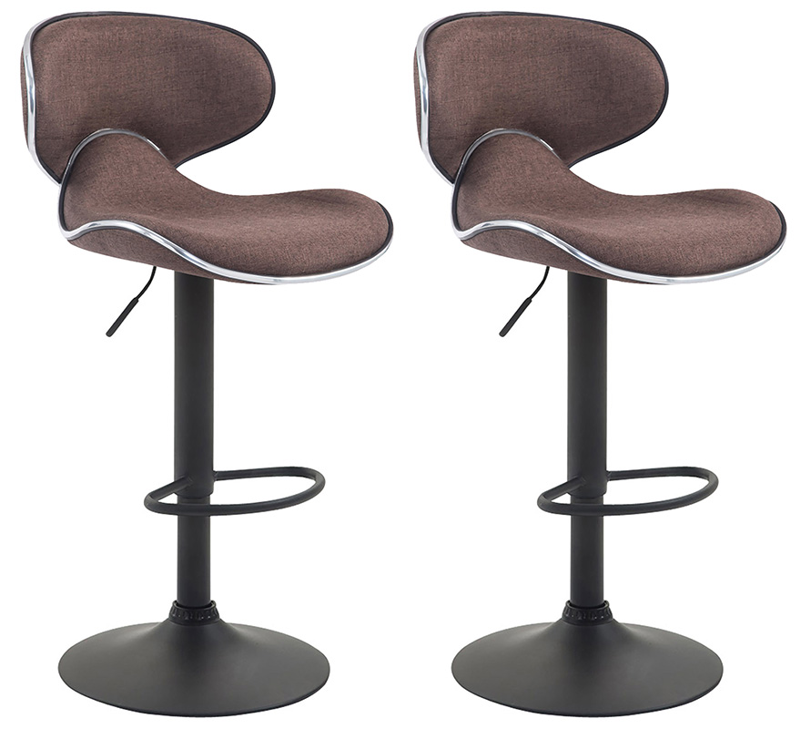 2er Set Barhocker Las Vegas V2 Stoff braun schwarz
