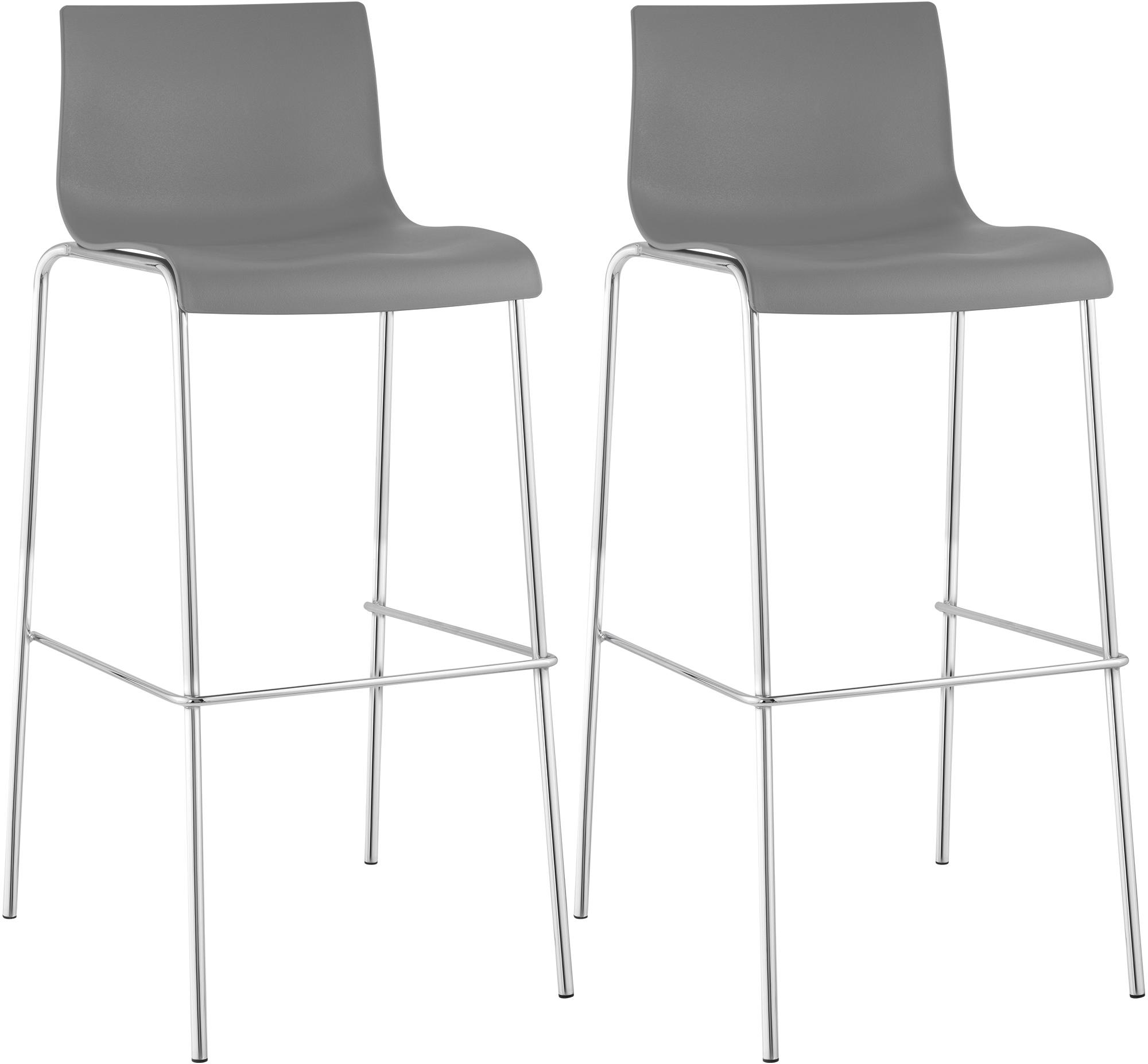 2er Set Barhocker Hover Kunststoff 4-Fuß Gestell