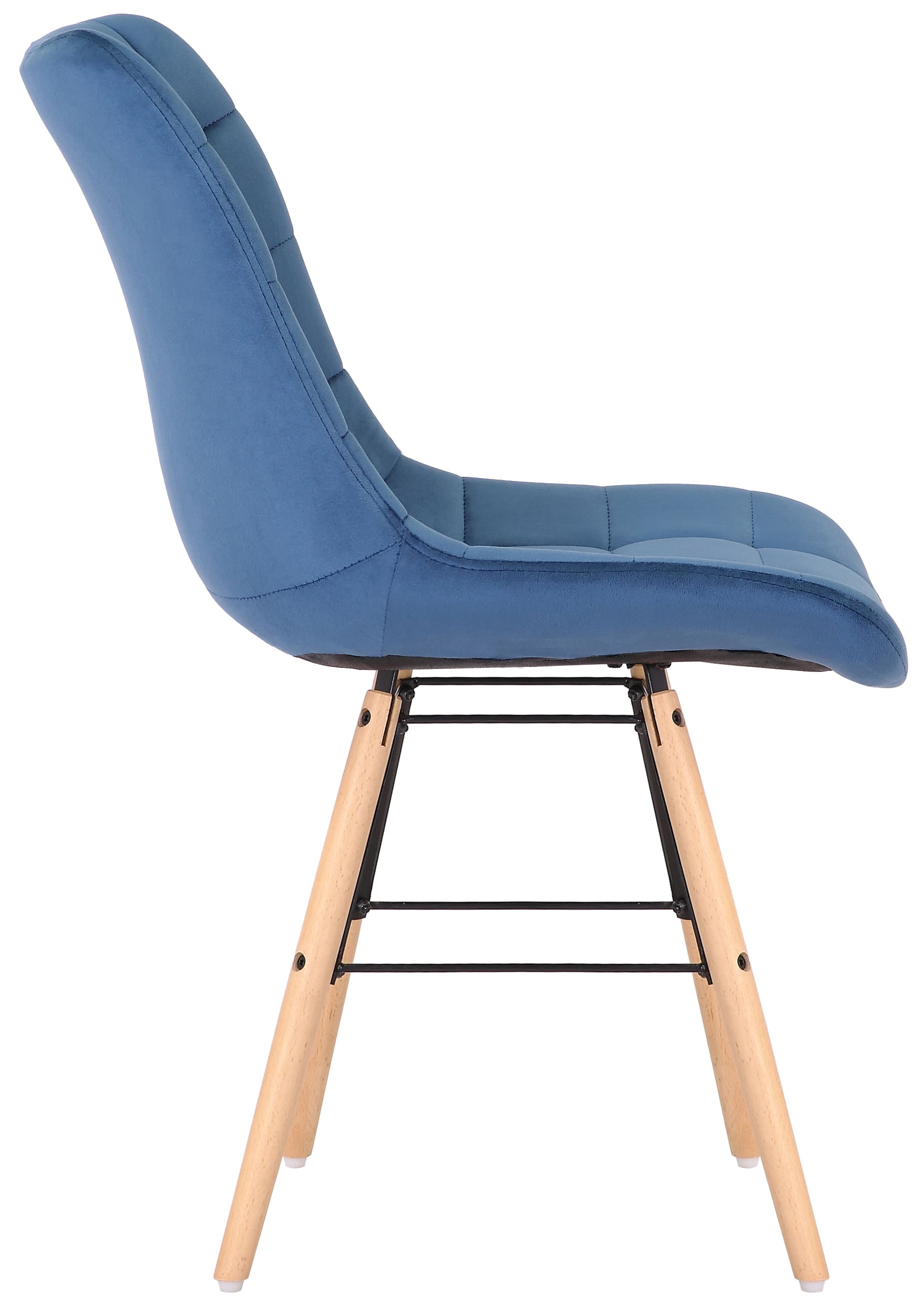 2er Set Esszimmerstühle Leni Samt blau