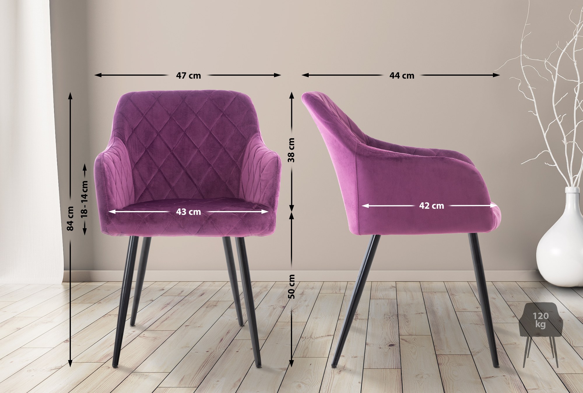 4er Set Esszimmerstuhl Shila