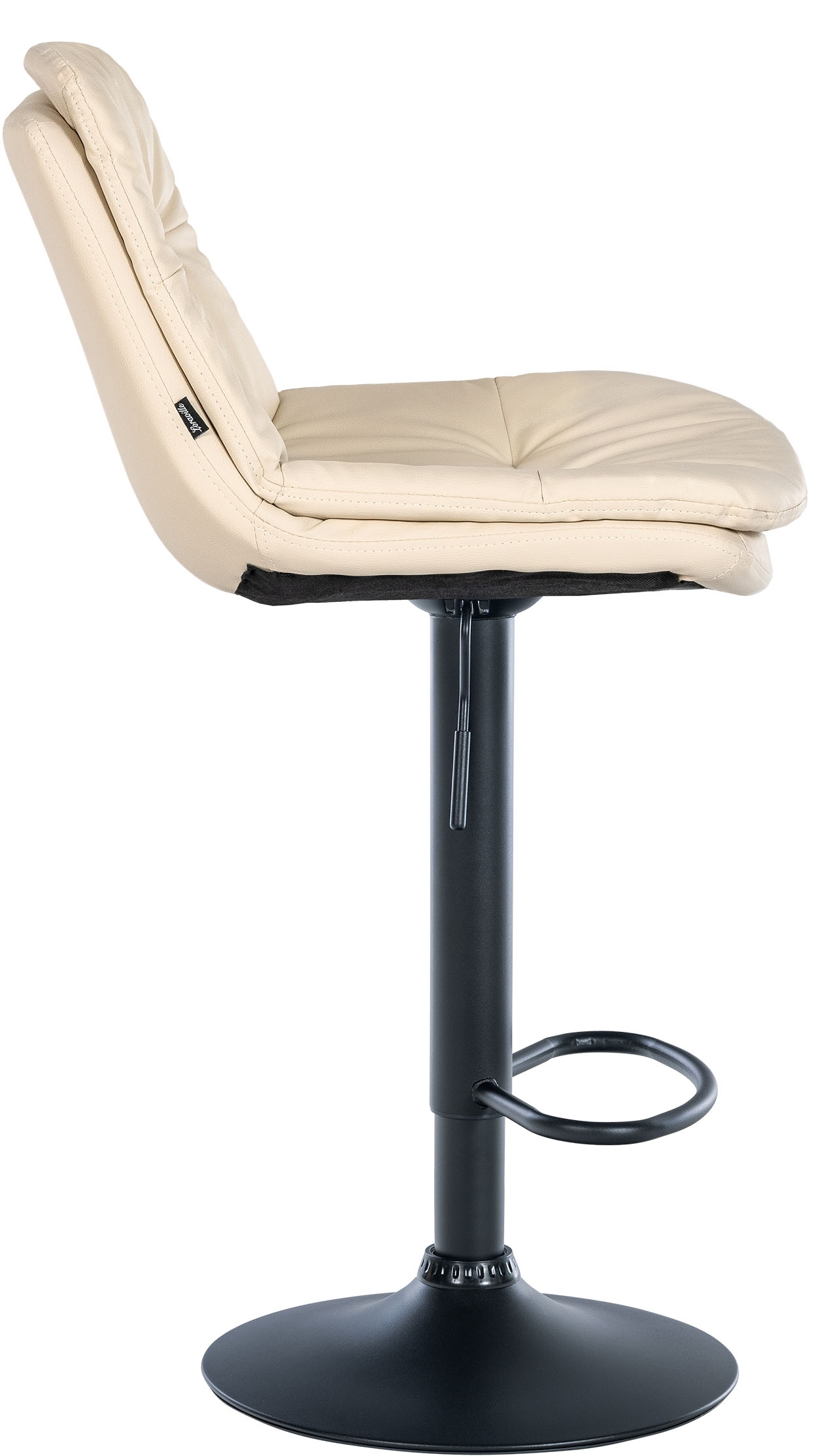 Barhocker Laurel Kunstleder Metall matt schwarz creme