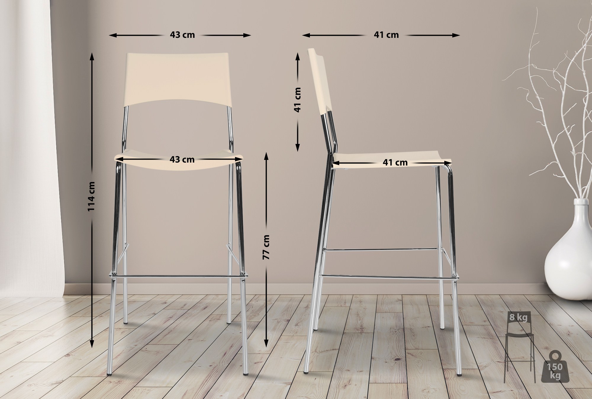 4er Set Barhocker Genua