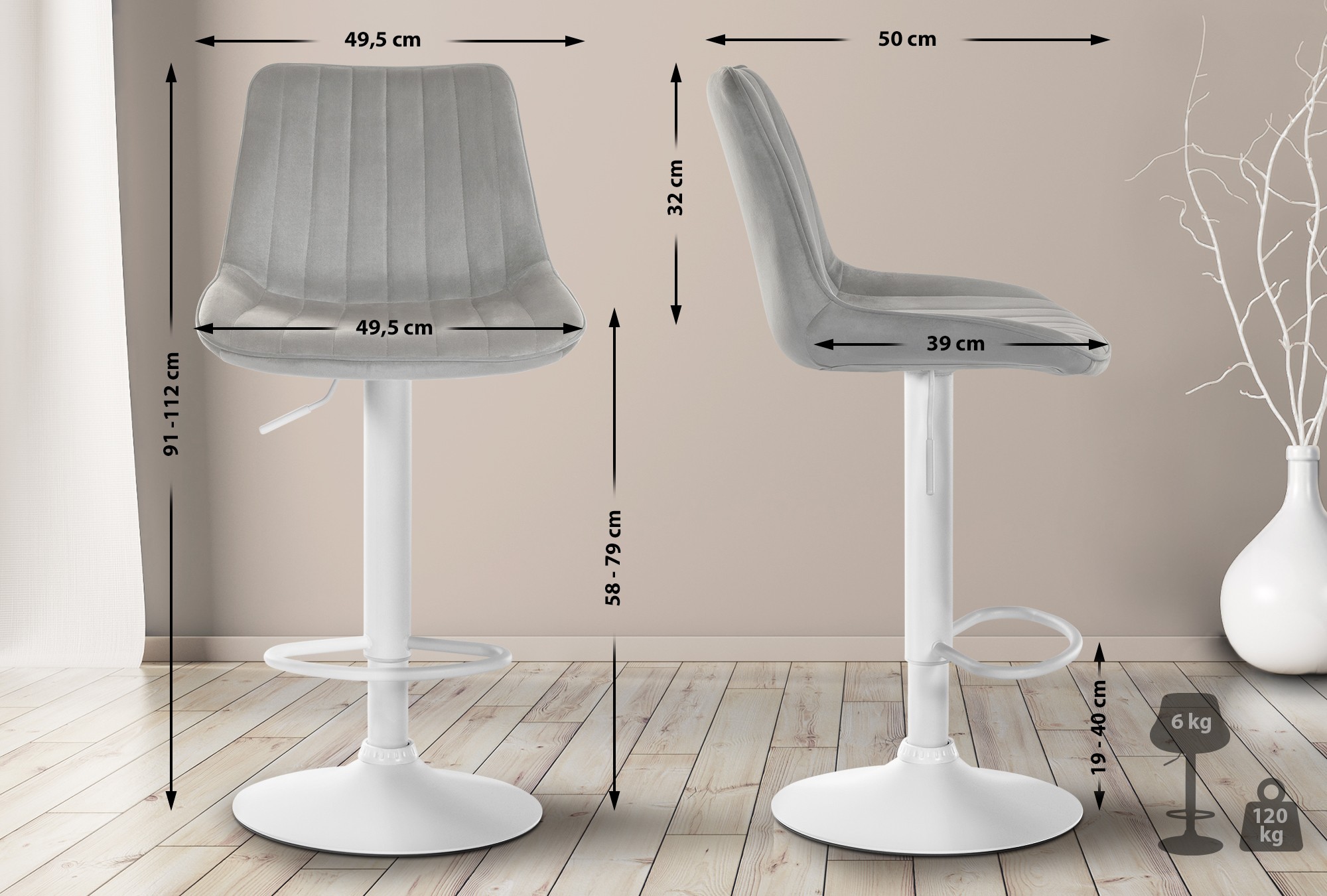 Barhocker Toni Samt