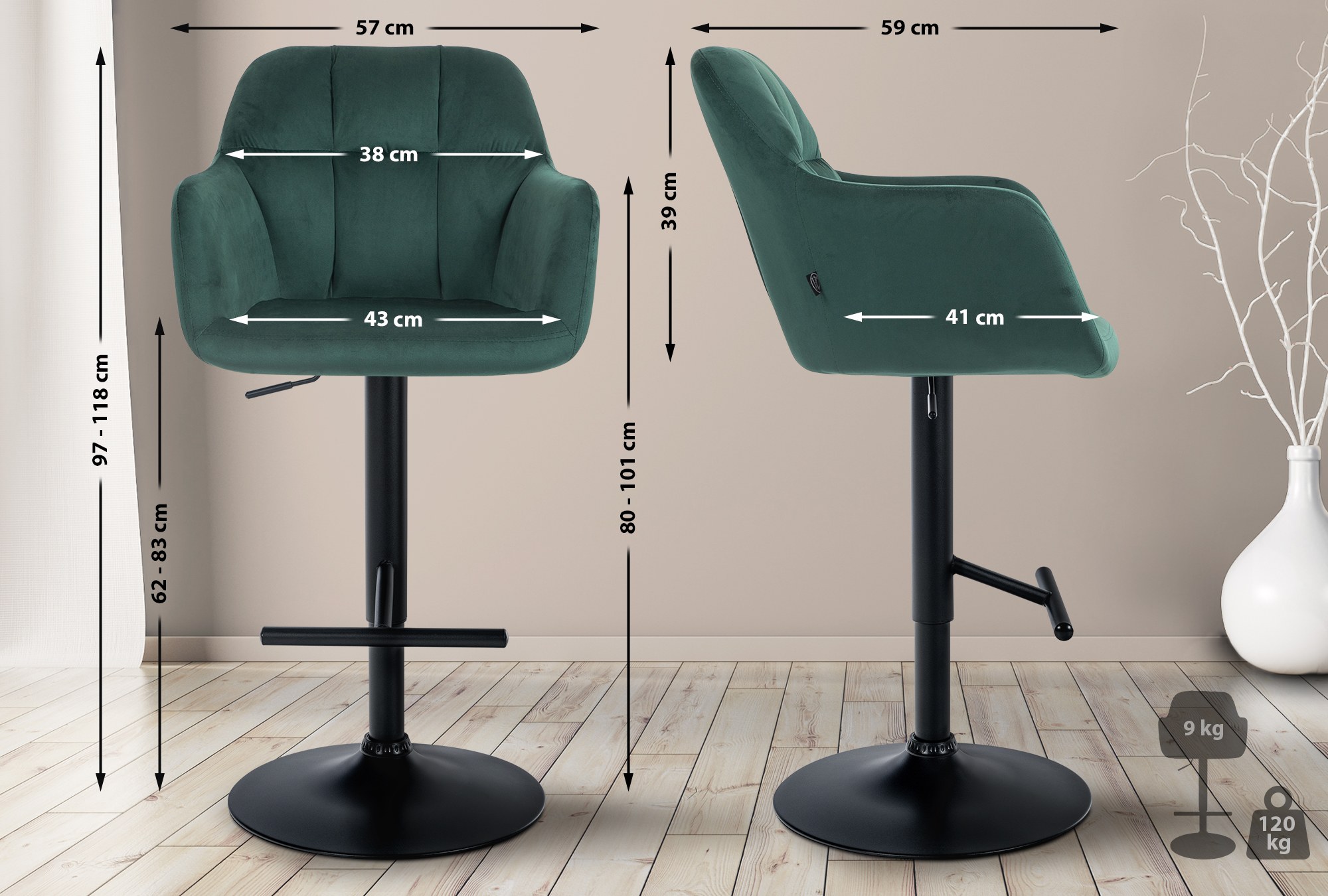 Barhocker Natoma Samt