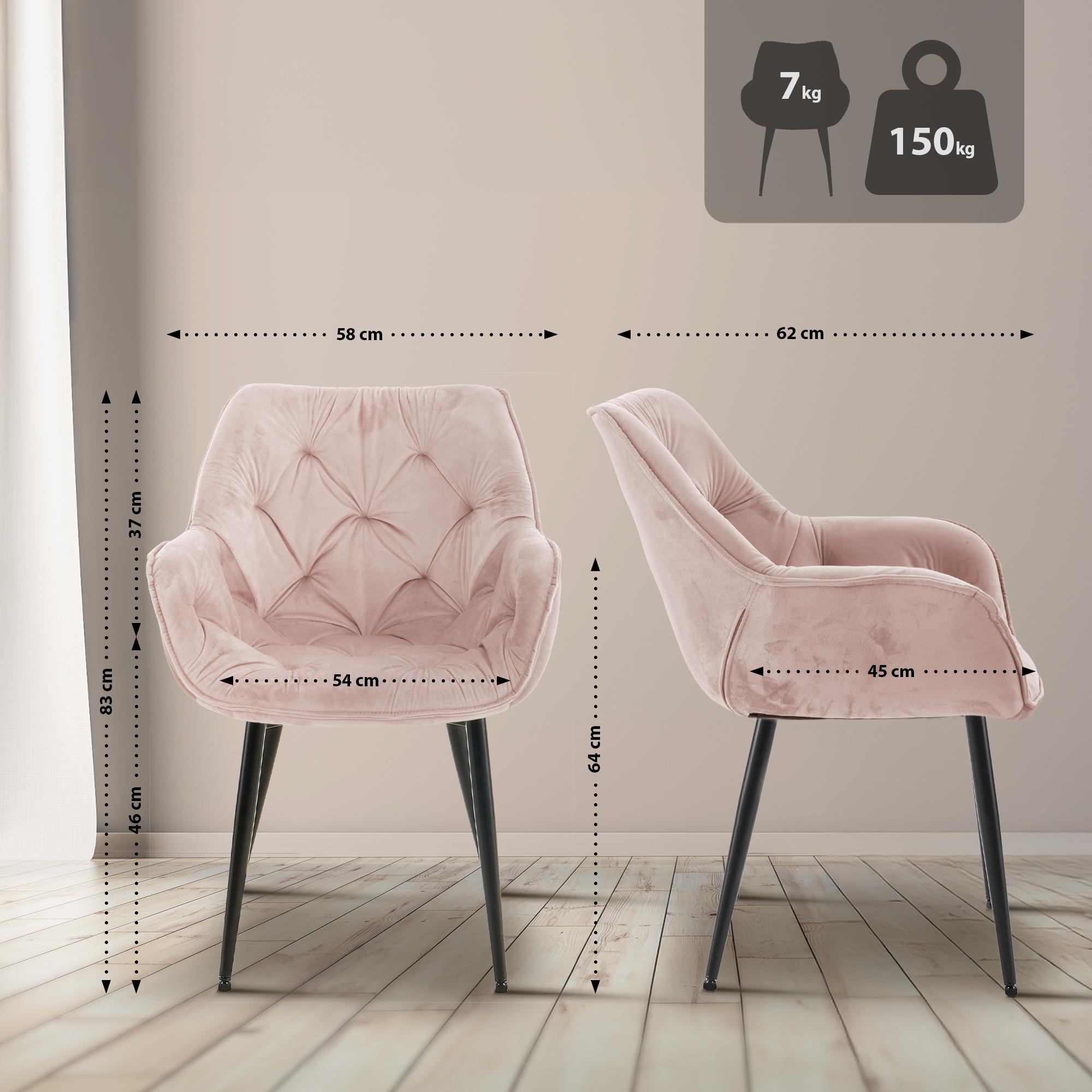 2er Set Stuhl Tanna Samt