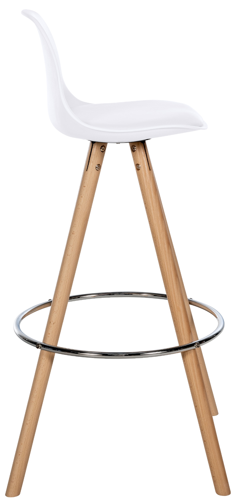 Barhocker Corbin Kunstleder Rund weiß natura