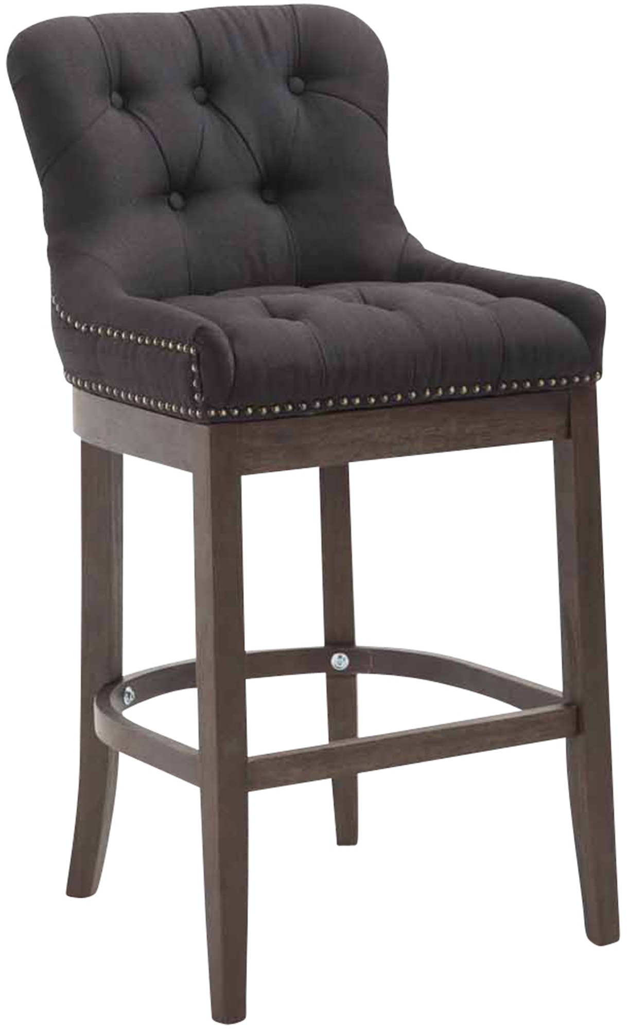 Barhocker Lakewood Stoff, Antik-dunkel schwarz