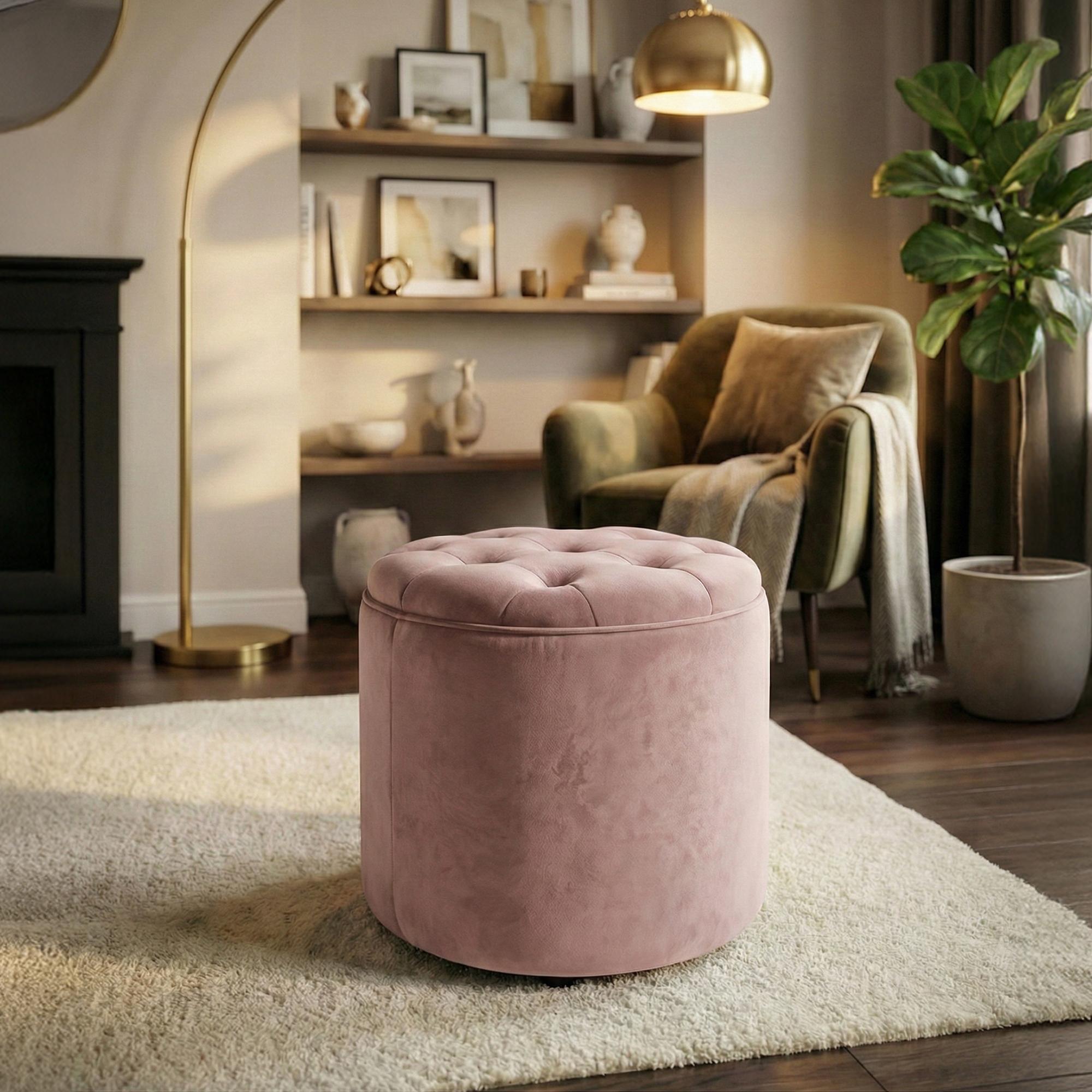 Sitzhocker Pantin Samt rosa
