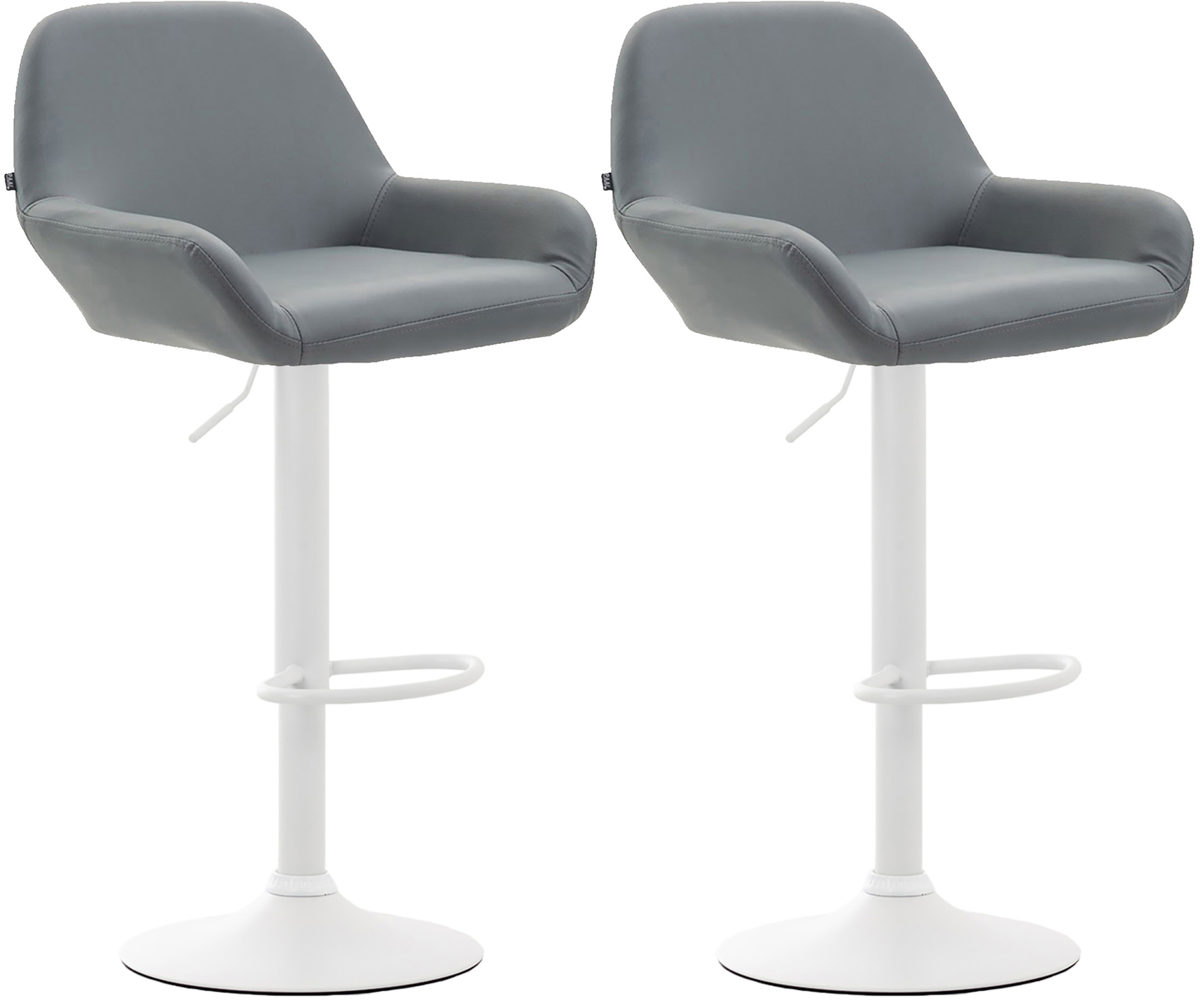 2er Set Barhocker Braga Kunstleder grau weiß