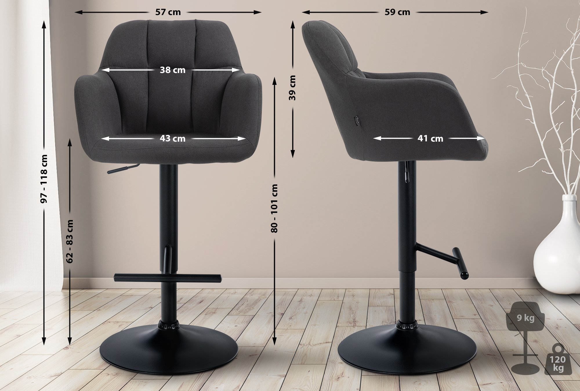 Barhocker Natoma Stoff