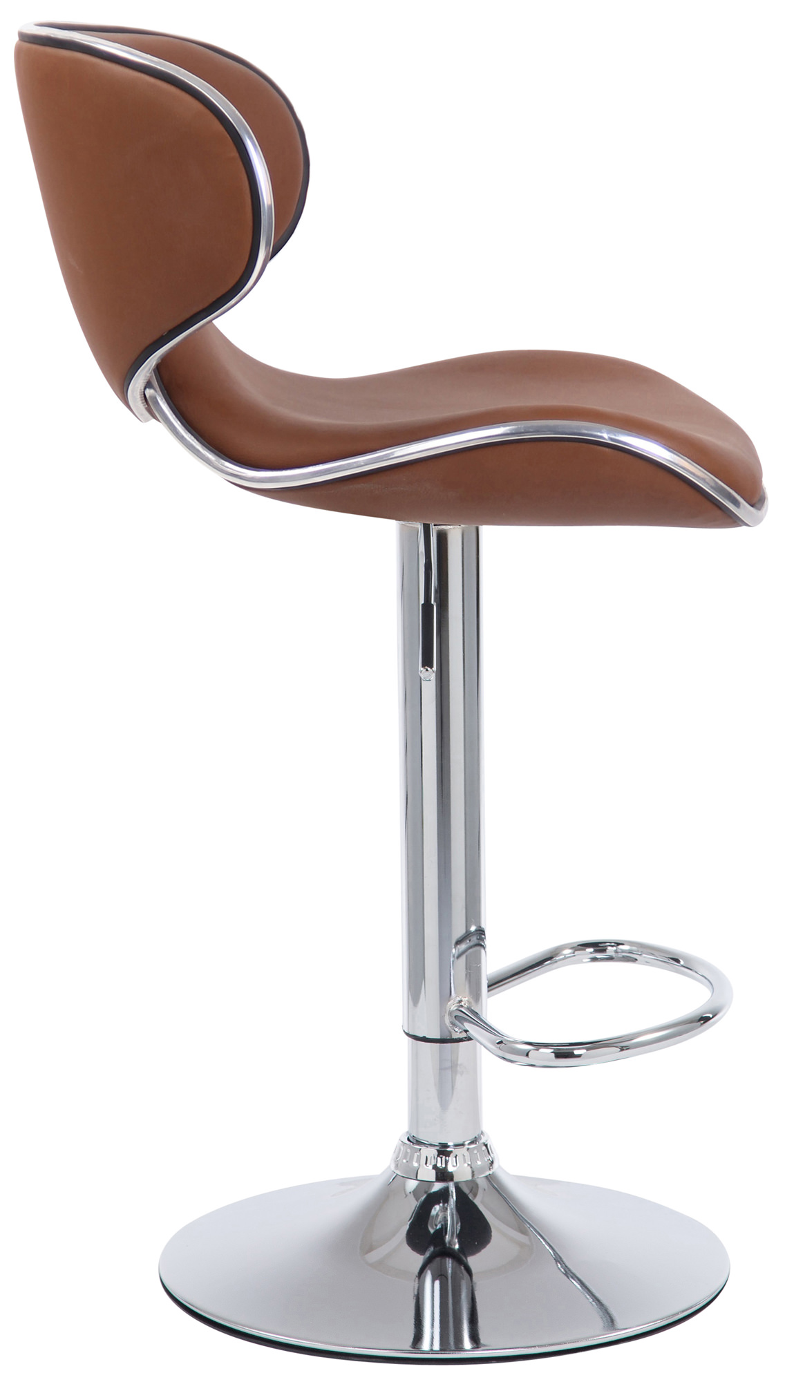 2er Set Barhocker Las Vegas Kunstleder hellbraun chrom