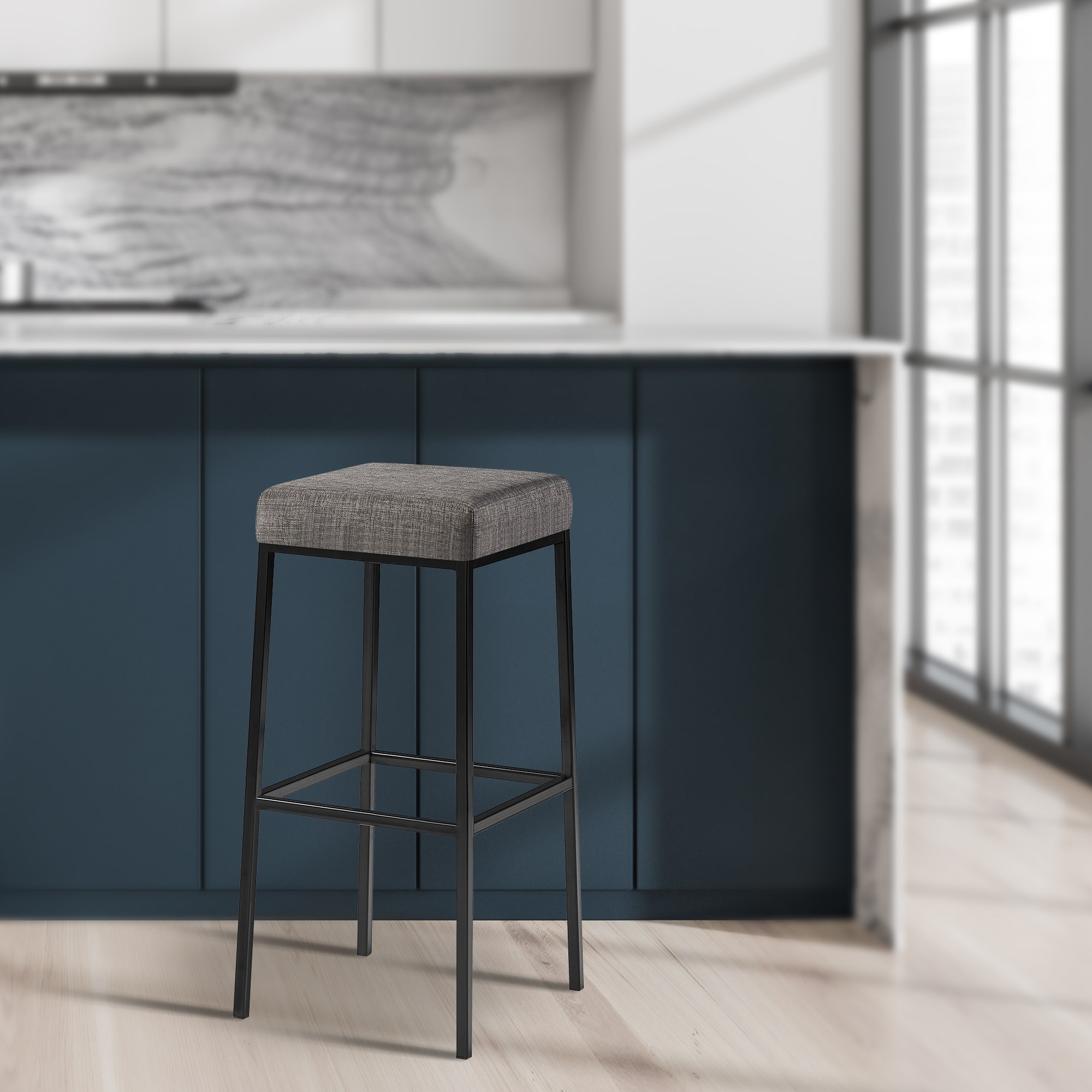 2er Set Barhocker Montreal Stoffbezug