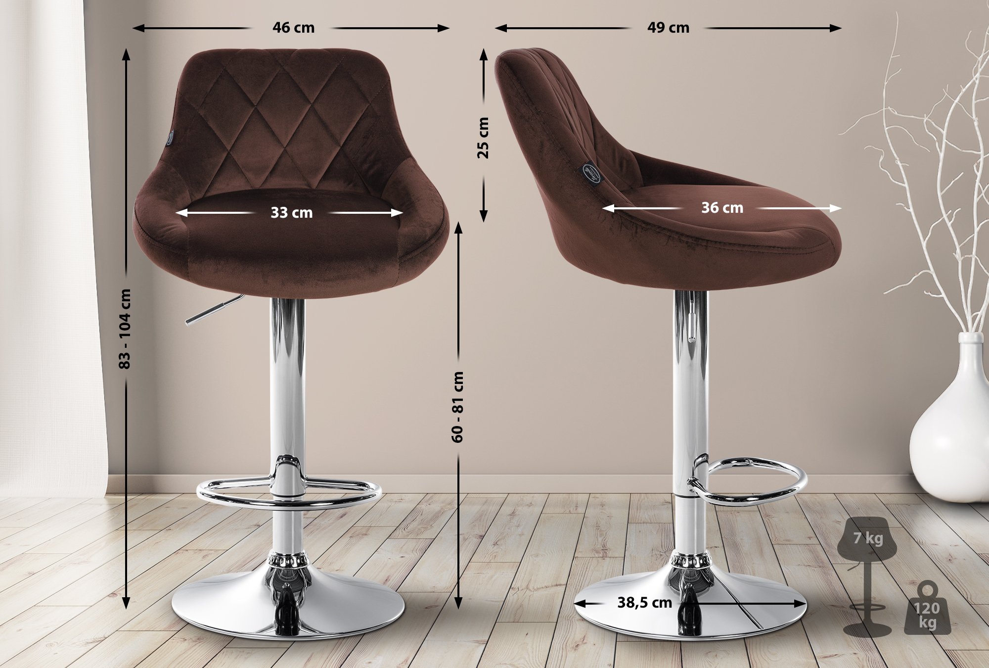 Barhocker Lazio Samt