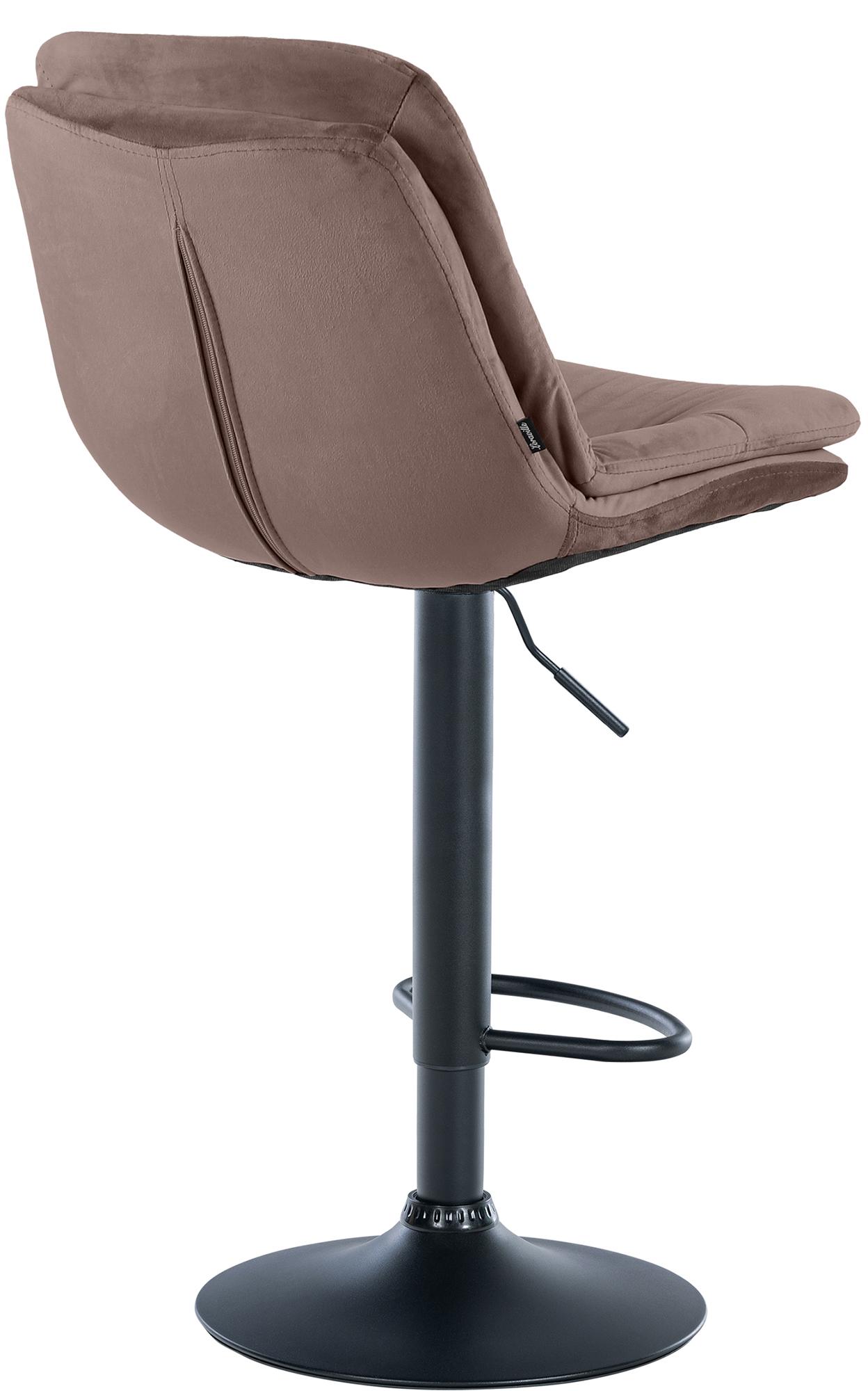 Barhocker Laurel Samt Metall matt schwarz braun