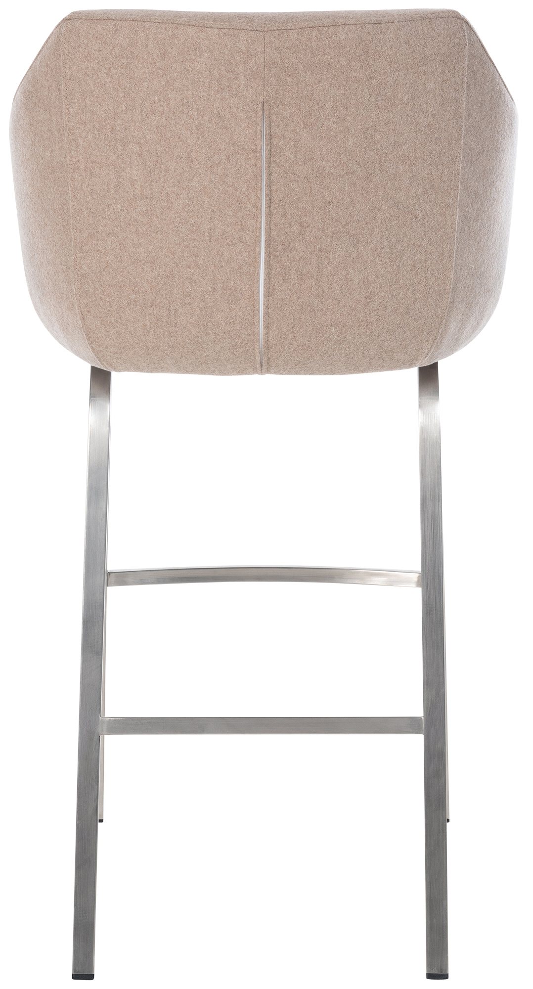 Barhocker Monea Filz mit Vierfußgestell taupe edelstahl