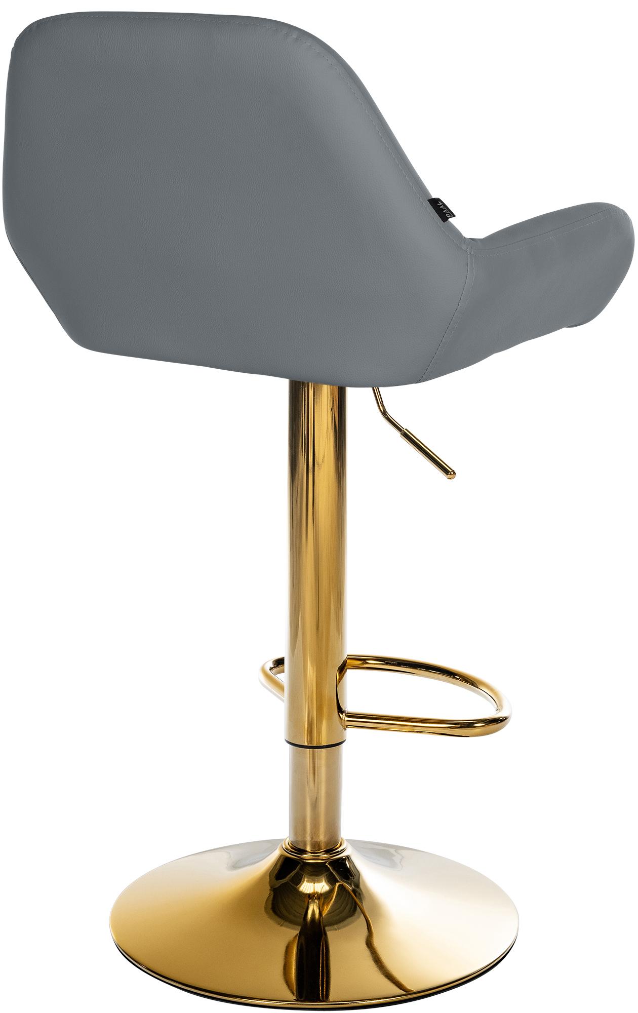 2er Set Barhocker Braga Gold Kunstleder grau