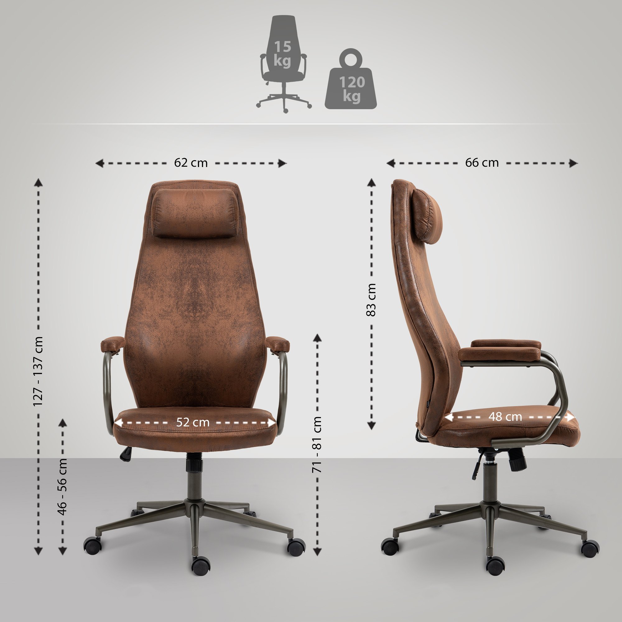 Bürostuhl Pocatello Industrial Loft Antik Stil