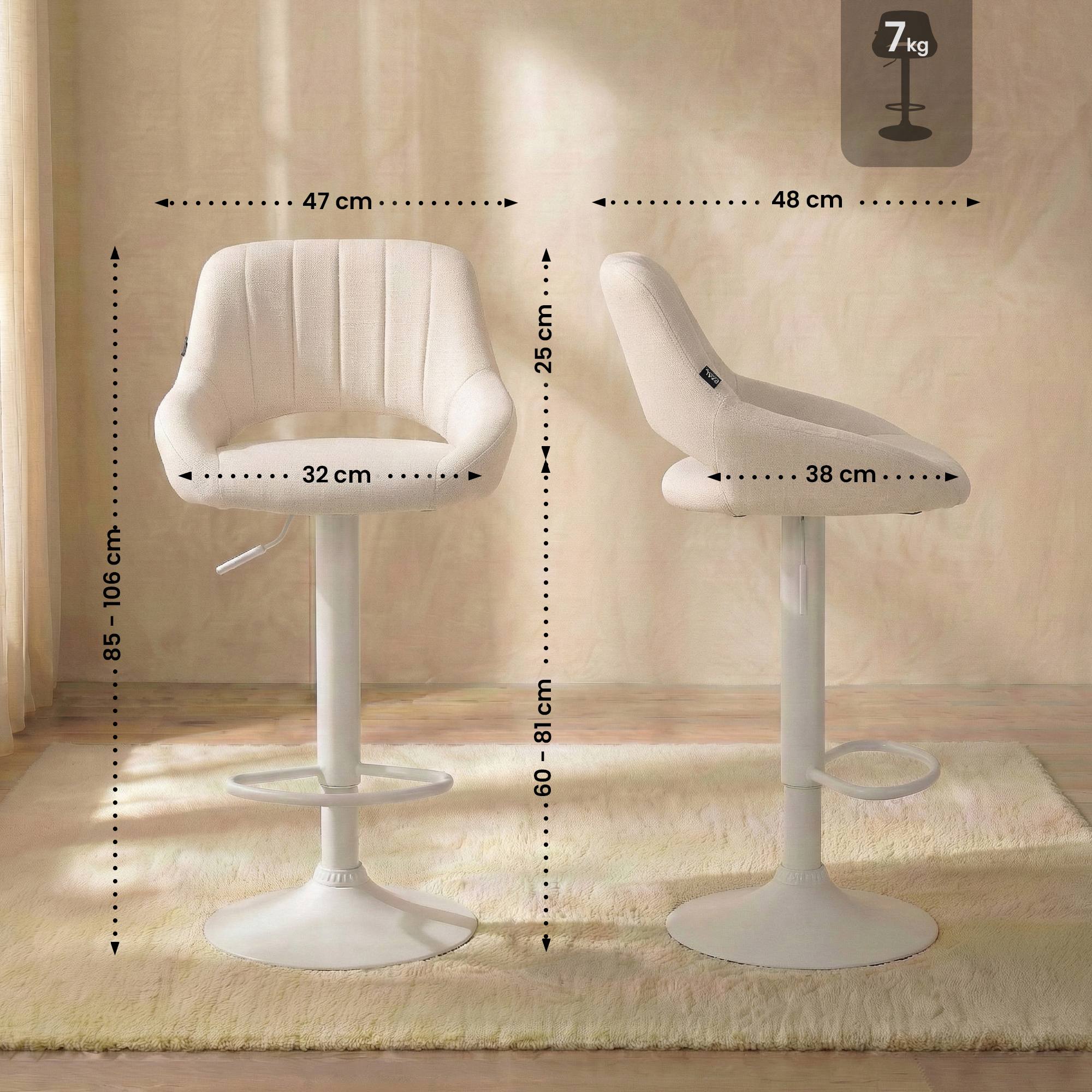 2er Set Barhocker Milet Stoff